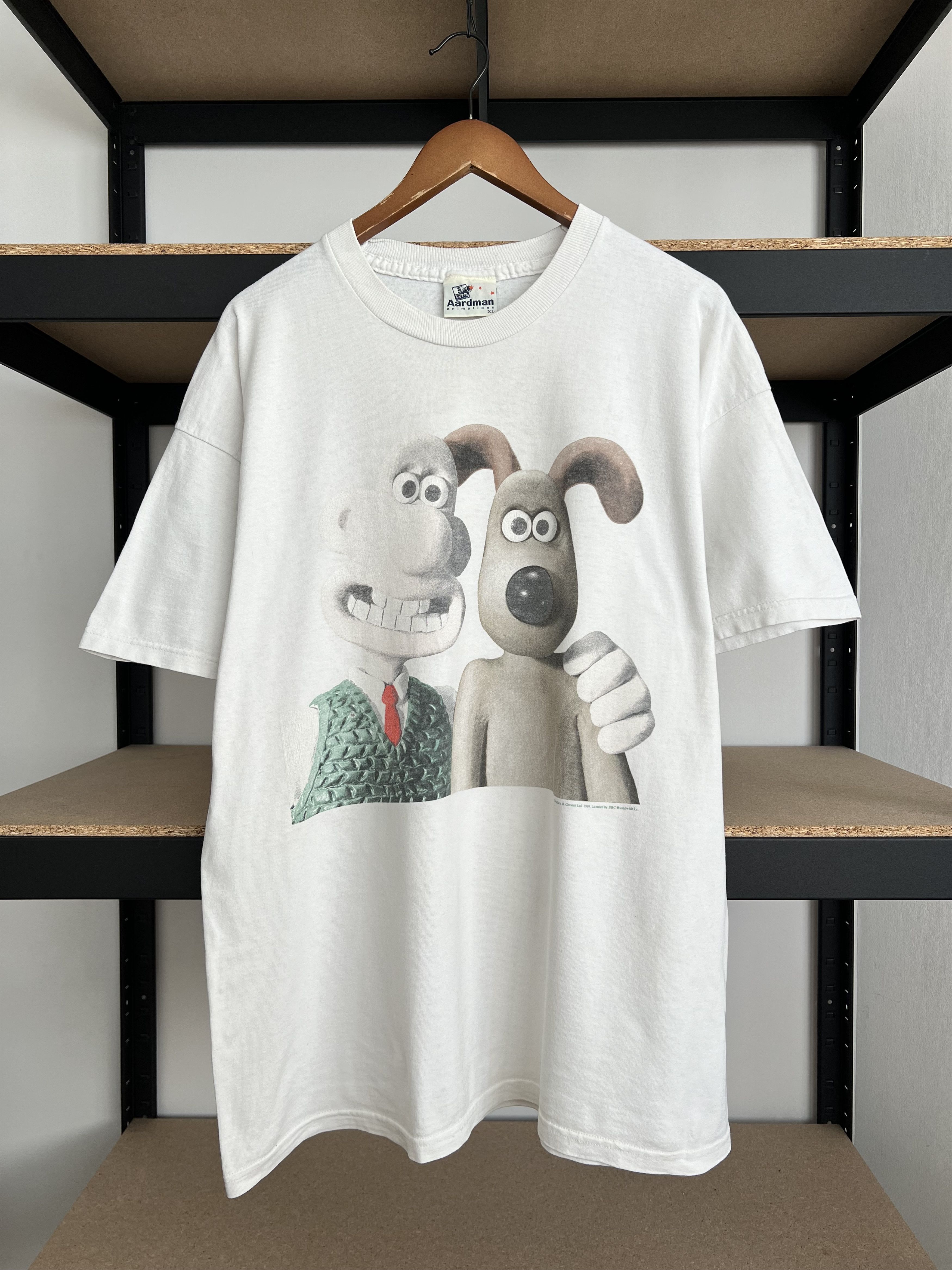 Cartoon Network Vintage 1989 Wallace and Gromit Cartoon White T-shirt Size US XL / EU 56 / 4 - 1 Thumbnail