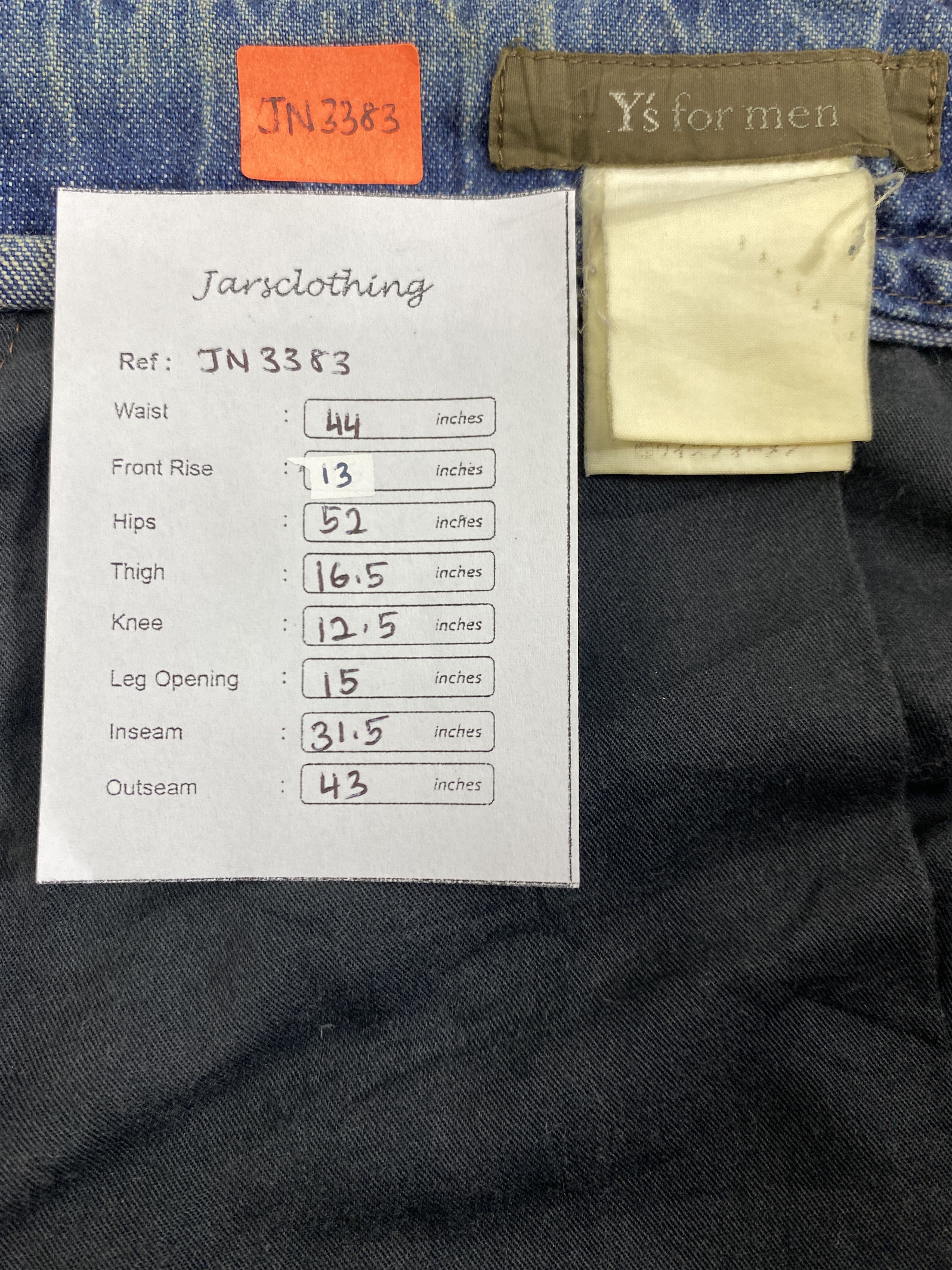 Yohji Yamamoto Vintage Y's for Men Yohji Yamamoto Jeans 44x31.5-JN3383 Size US 44 / EU 60 - 7 Thumbnail