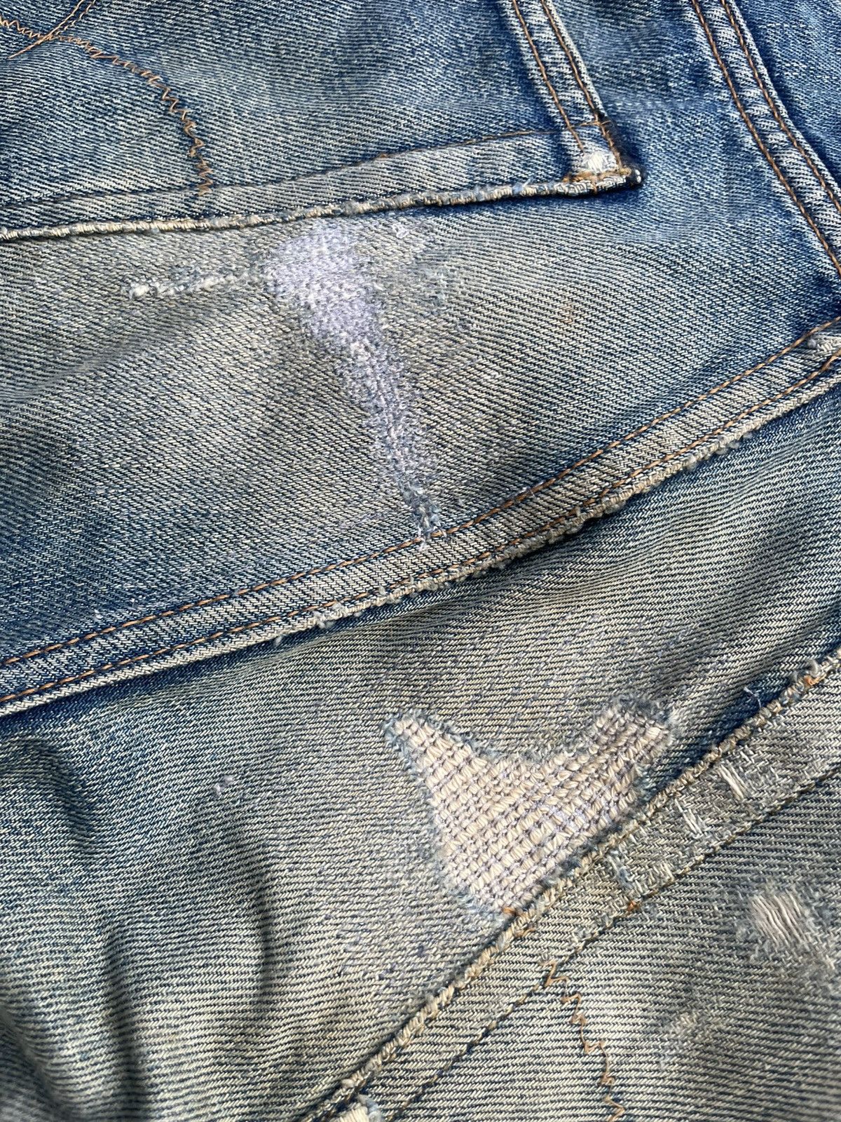 HRMTG Vintage Iron HR Market Selvedge Distresed Denim Size US 31 - 19 Thumbnail