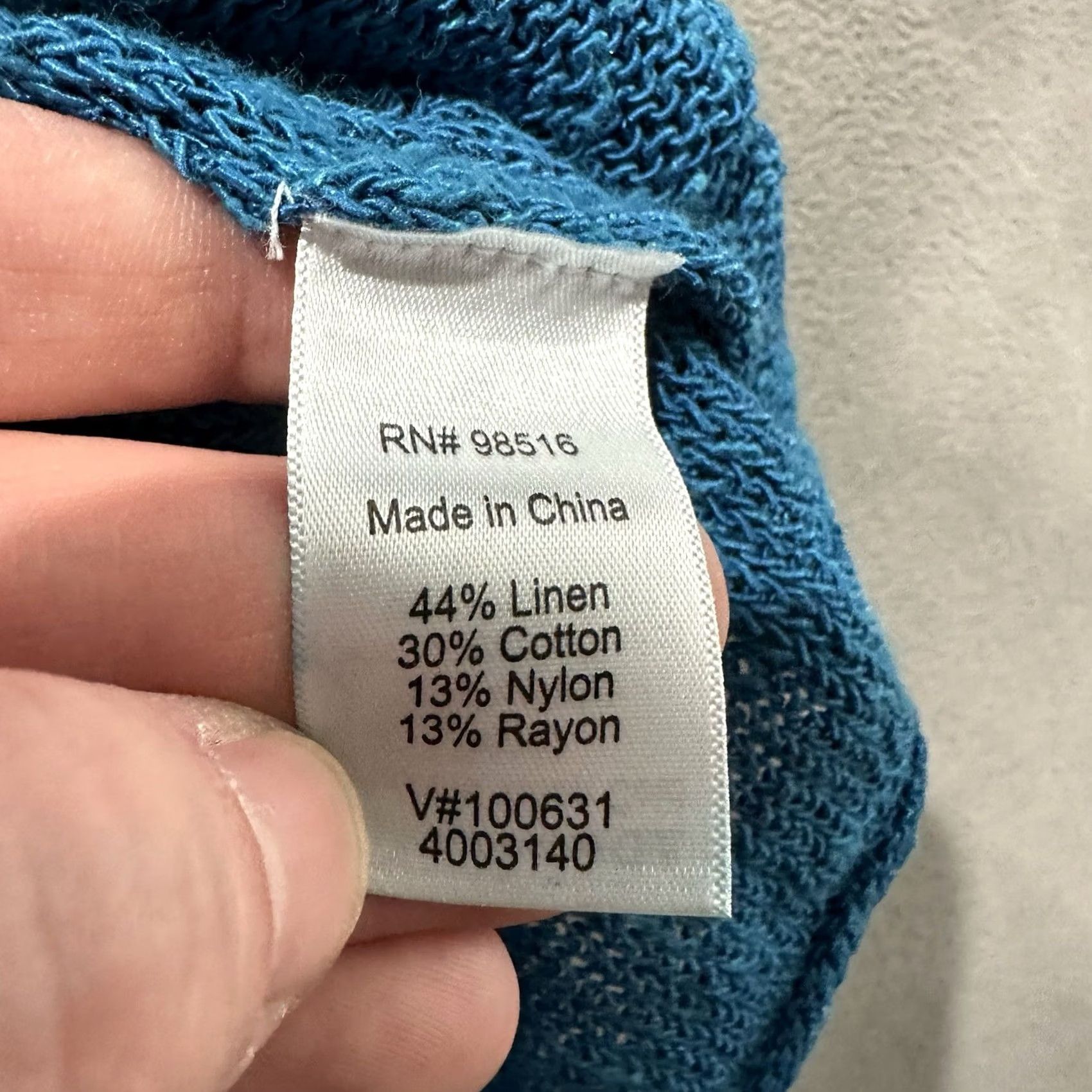 Coldwater Creek Coldwater Creek Cardigan Sweater Womens XL Blue Open Knit Button Linen Blend GUC Size XL / US 12-14 / IT 48-50 - 5 Thumbnail