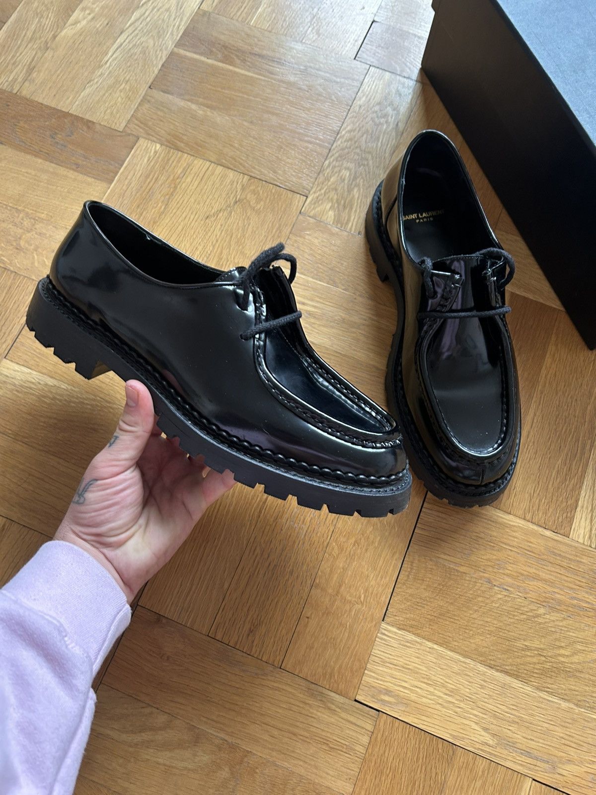Saint Laurent Paris SAINT LAURENT Derby shoes Size US 8.5 / EU 41-42 - 2 Thumbnail