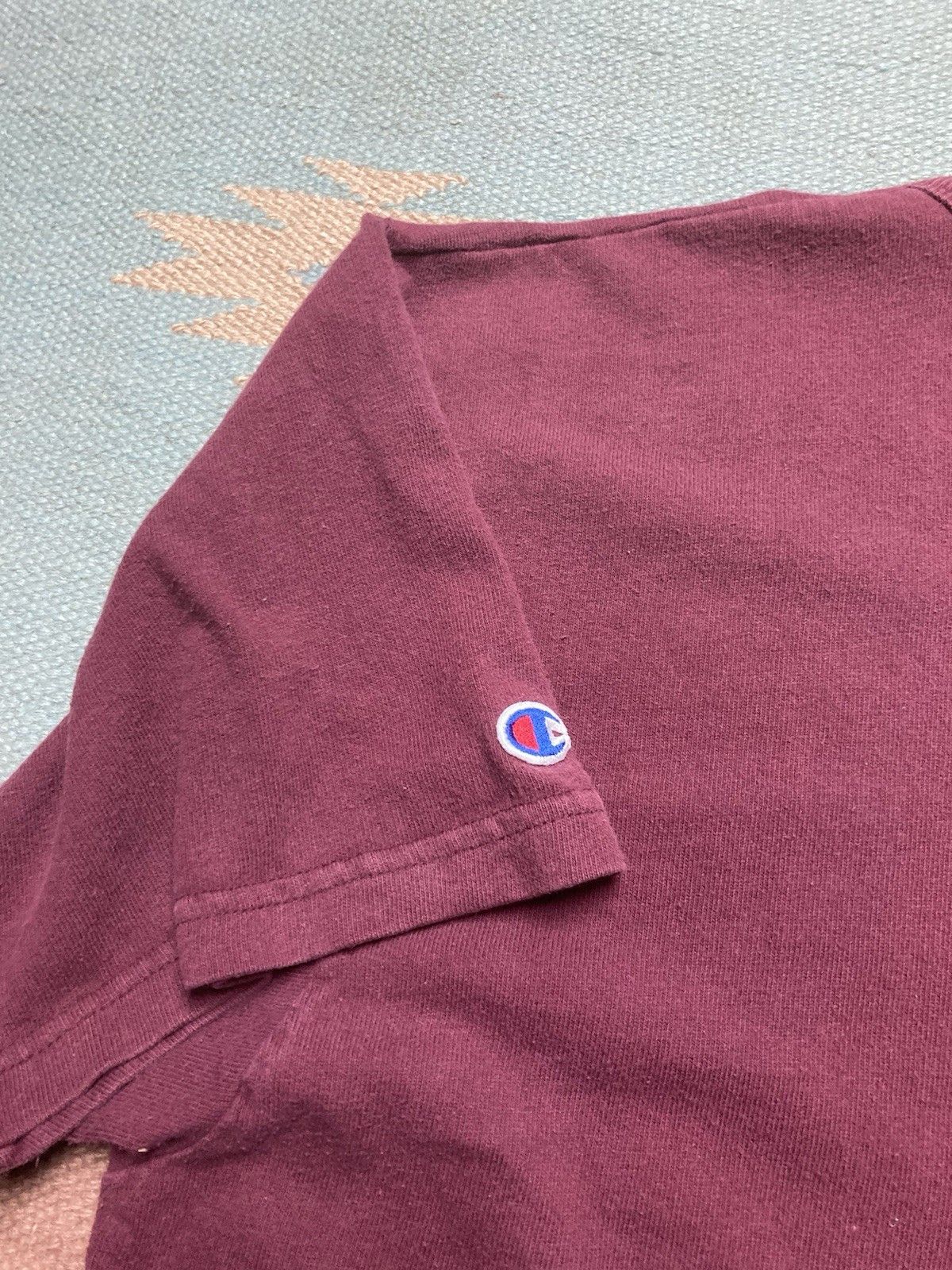 Vintage 90s champion t shirt blank maroon burgundy spell cotton XL Size US XL / EU 56 / 4 - 5 Thumbnail