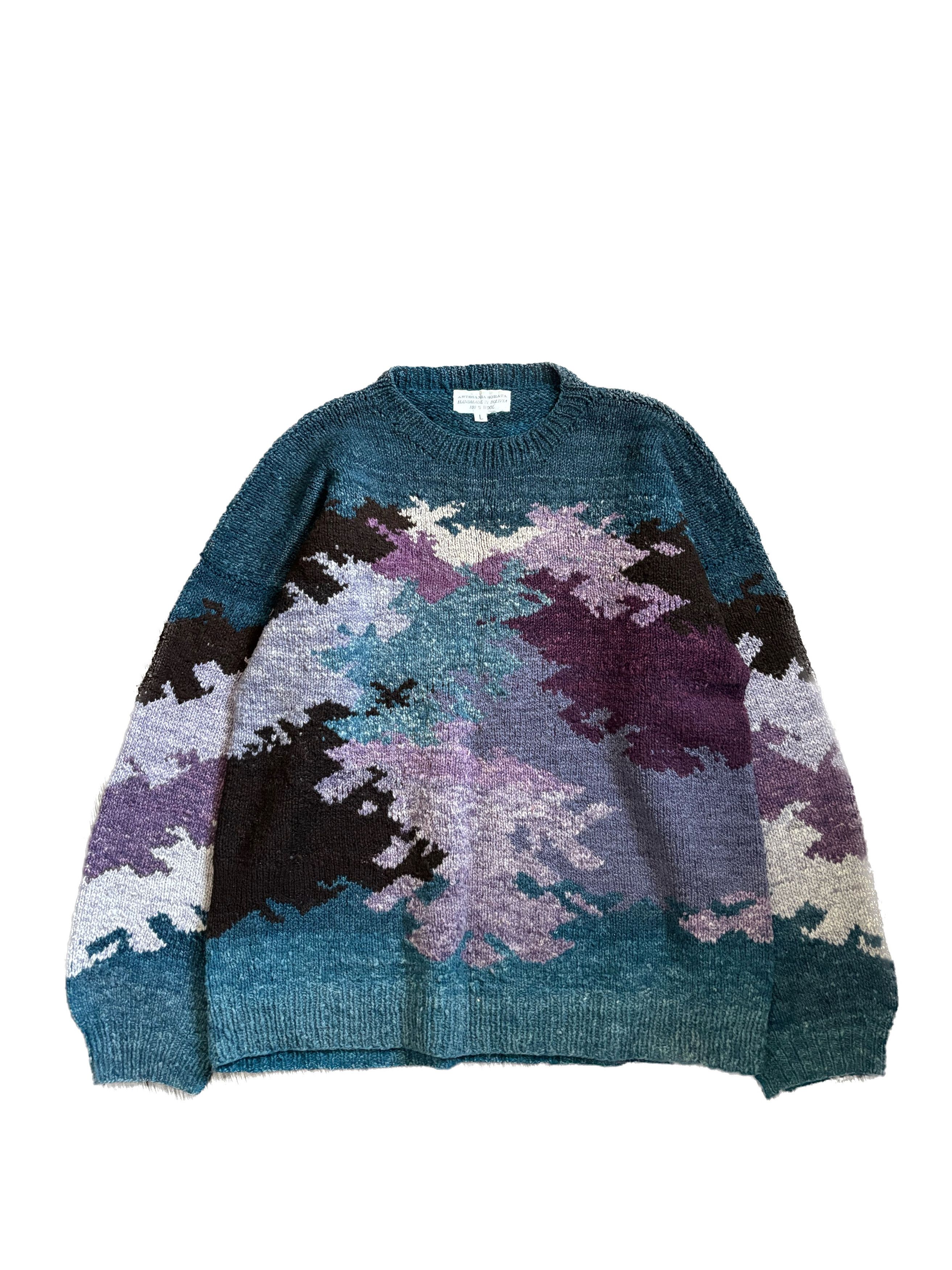 Handmade Wool Alpaca Heavyweight Multiblock Sweater Oversized Bolivia Size US M / EU 48-50 / 2 - 1 Thumbnail