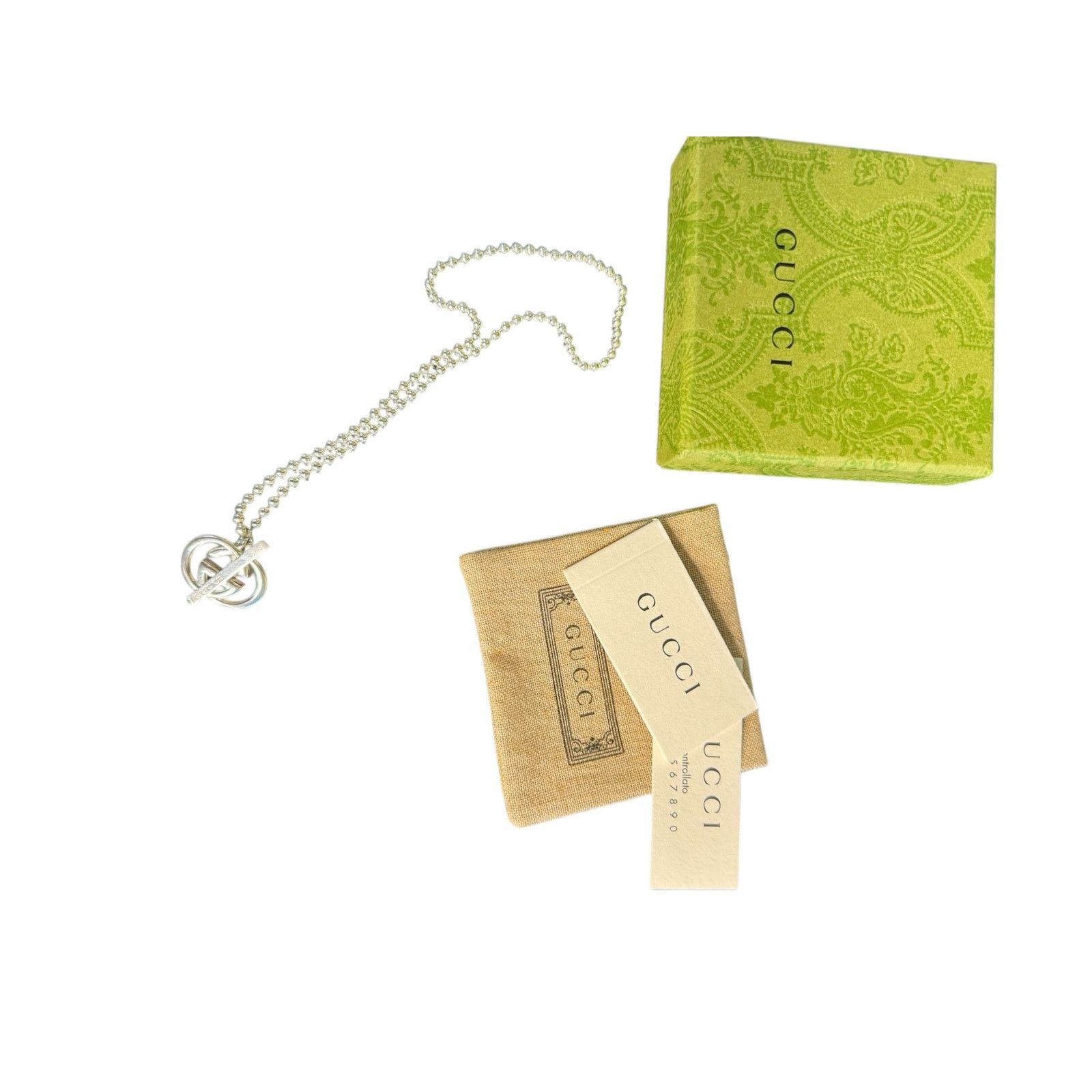 Gucci Gucci Sterling Silver Interlocking G Pendant Toggle Necklace Size ONE SIZE - 5 Thumbnail