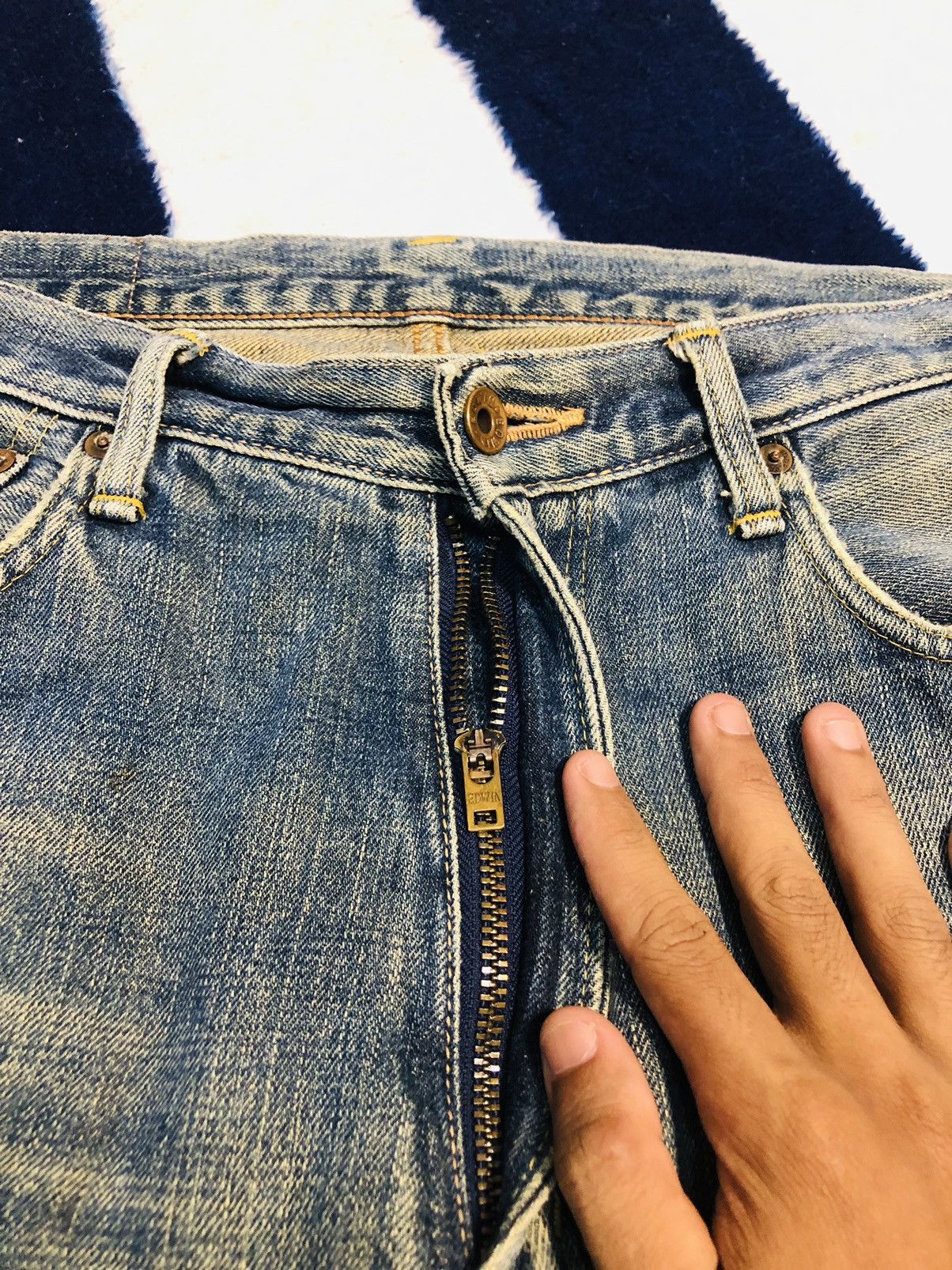 Edwin × Japanese Brand Edwin Distressed Jeans (1) Size US 34 / EU 50 - 9 Thumbnail