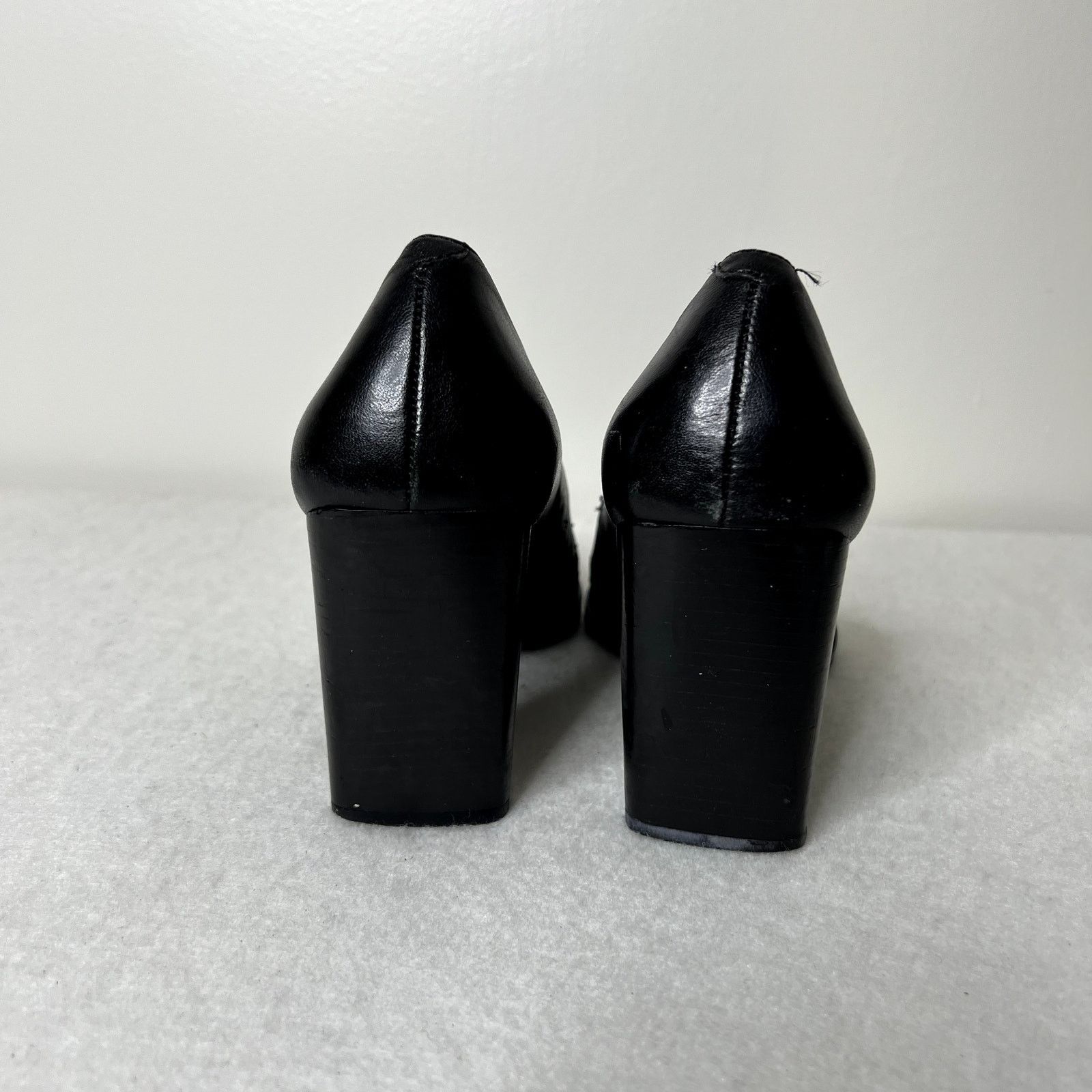 Nine West Nine West Black Leather Peep Toe Heels Size US 7 / IT 37 - 5 Thumbnail