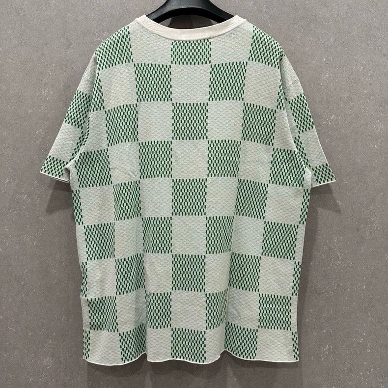 Louis Vuitton Louis Vuitton White and green checkerboard short sleeve Size US XL / EU 56 / 4 - 2 Thumbnail