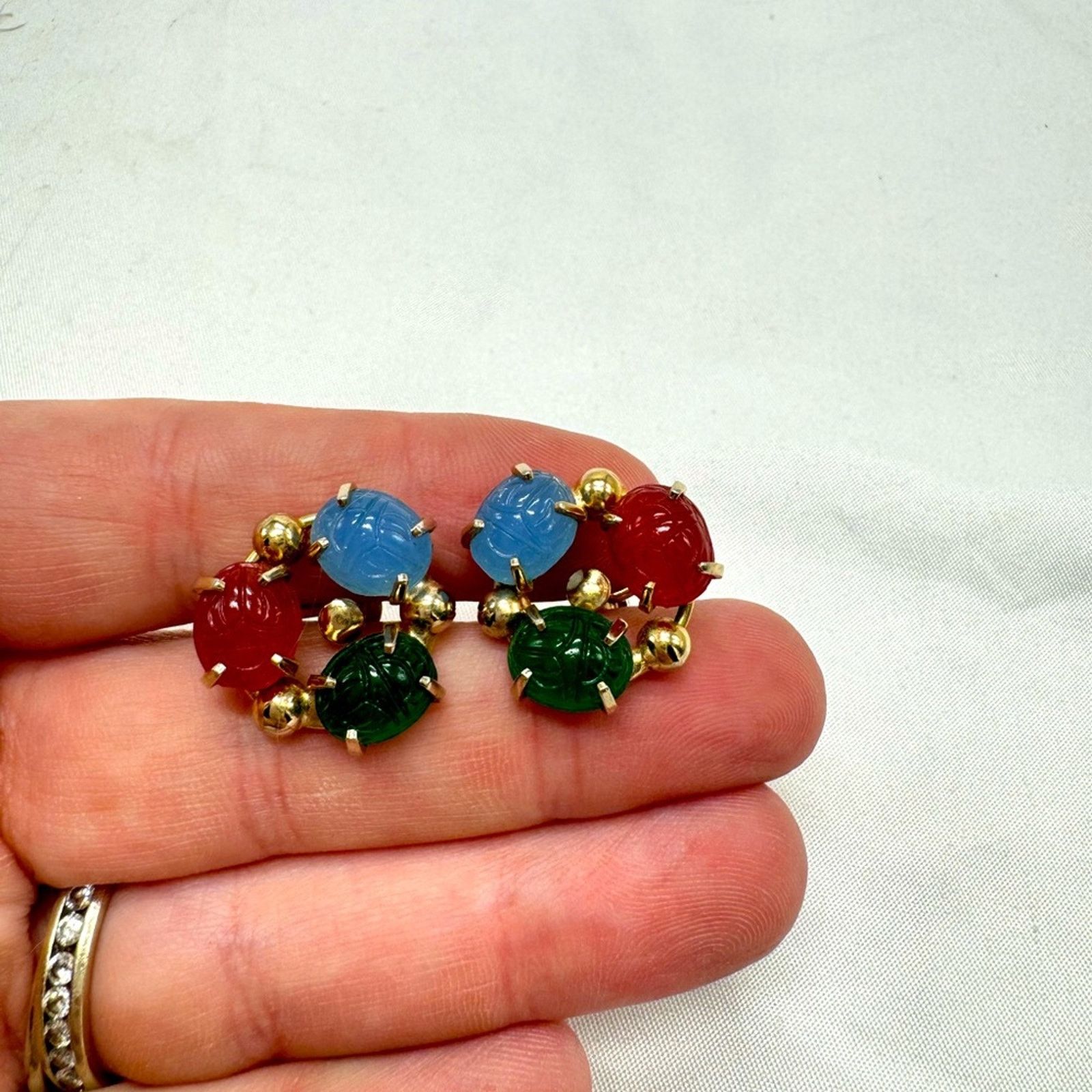 NBDN Nobrandedon VTG scarab screw back earrings Size ONE SIZE - 1 Thumbnail