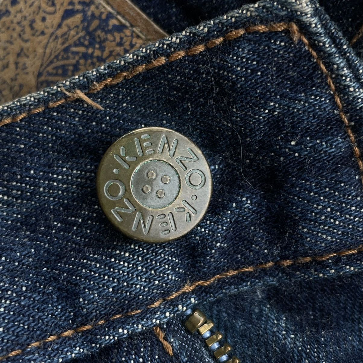 Kenzo 🇯🇵 VINTAGE KENZO WASHED DISTRESSED DENIM PANTS Size US 29 - 10 Thumbnail