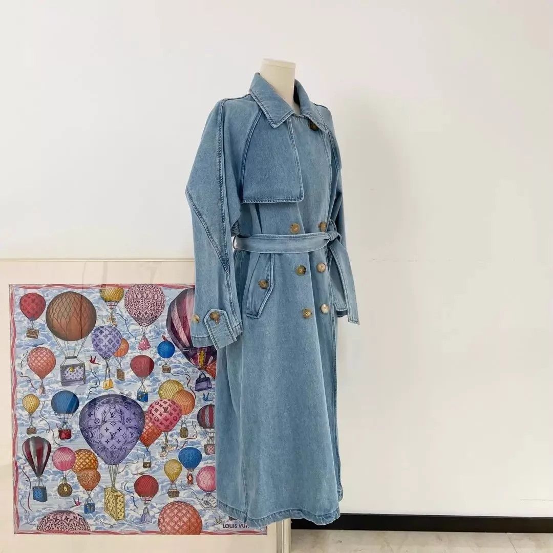 Other Lost in echo blue denim trench coat S pre-owned Size S / US 4 / IT 40 - 4 Thumbnail