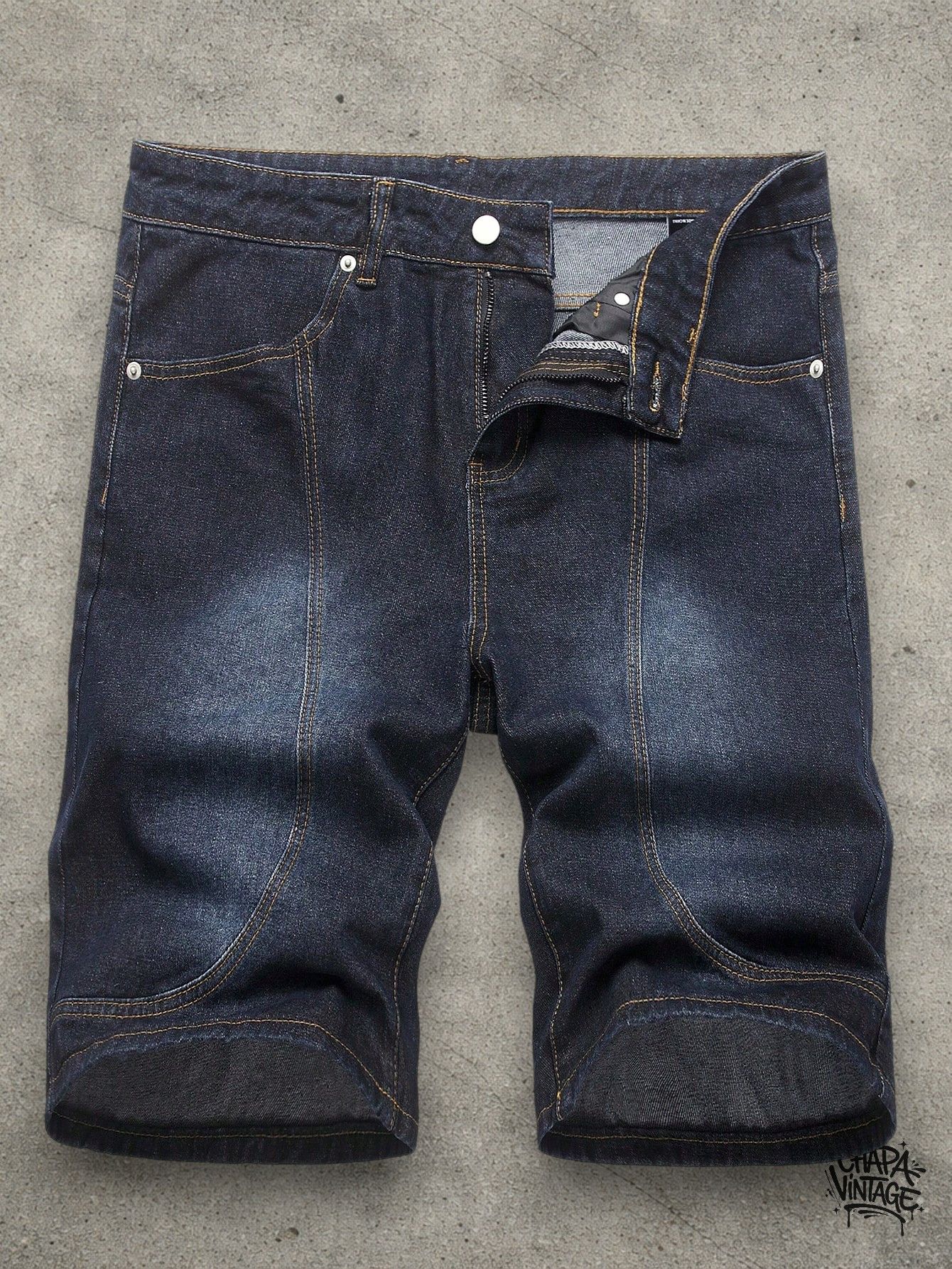 Vintage Washed dark blue shorts Size US 32 / EU 48 - 2 Thumbnail