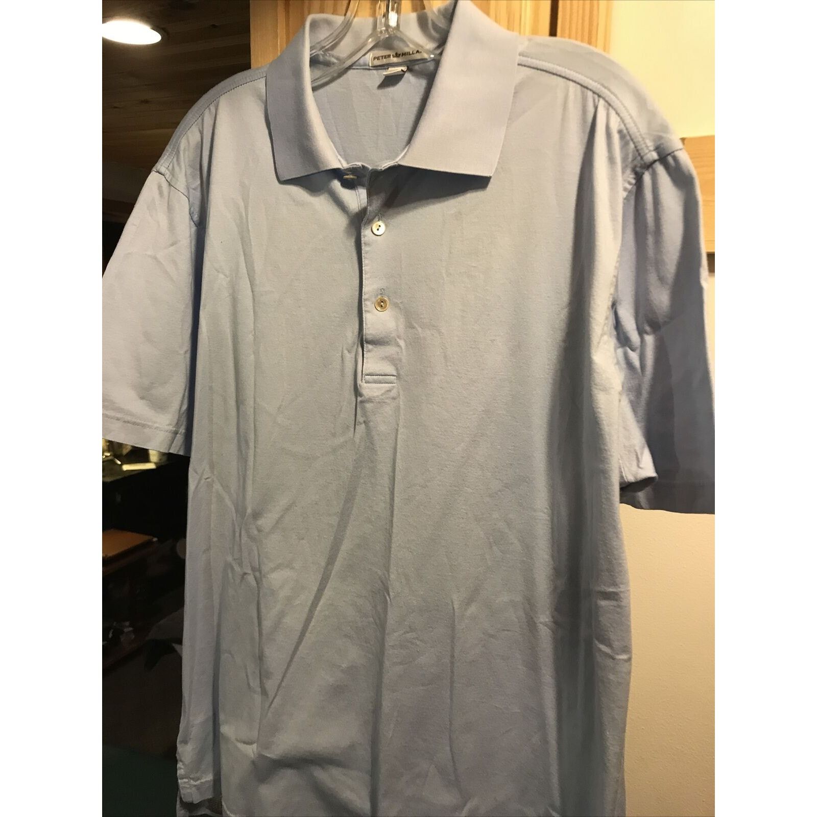 Peter Millar PETER MILLAR Men’s M Indigo Blue Polo Shirt Golf Cotton Size US M / EU 48-50 / 2 - 6 Thumbnail