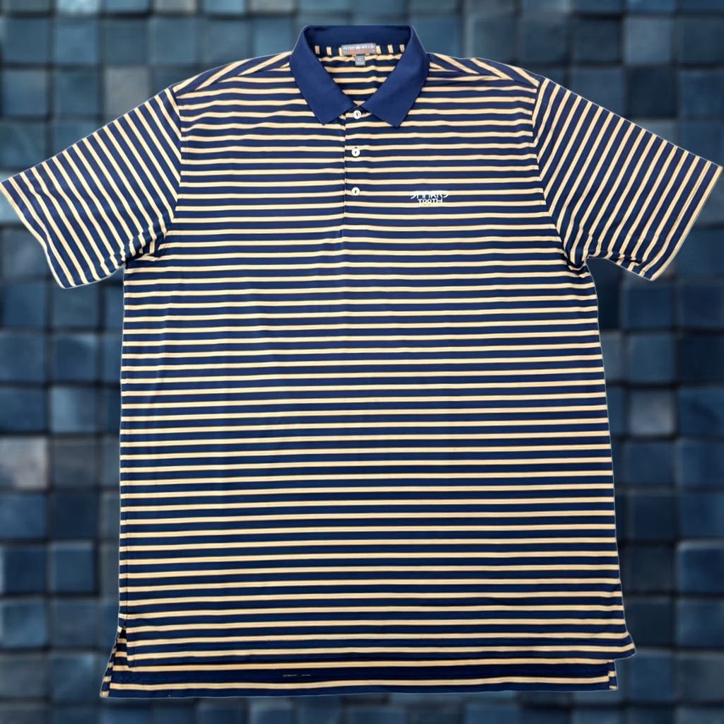 Peter Millar Peter Millar Summer Comfort Polo Shirt Men XL Striped Shark Tooth Golf EUC Yellow Blue Multicolor Polo Shirt Mens Size US XL / EU 56 / 4 - 1 Thumbnail