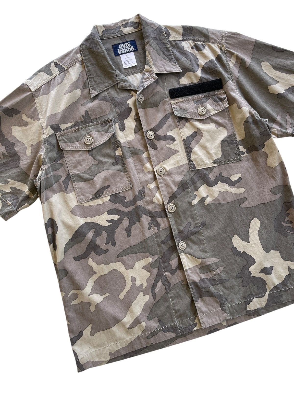 Japanese Brand Kosher Nuts And Bones Camo Skateboarding Shirt Size US XL / EU 56 / 4 - 5 Thumbnail