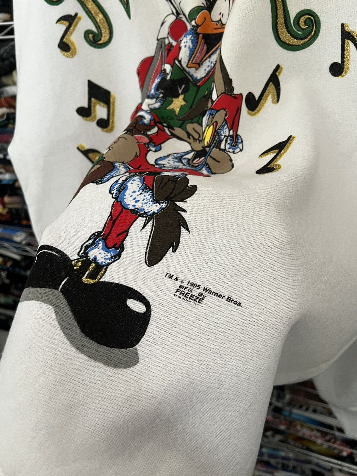 Warner Bros 1995 Looney Tunes Noel Christmas Freeze Crewneck Size US XL / EU 56 / 4 - 3 Thumbnail