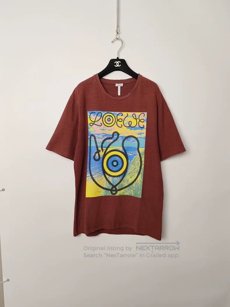 Loewe Loewe Men's Burgundy Printed Short Sleeve Size US L / EU 52-54 / 3 - 1 Thumbnail