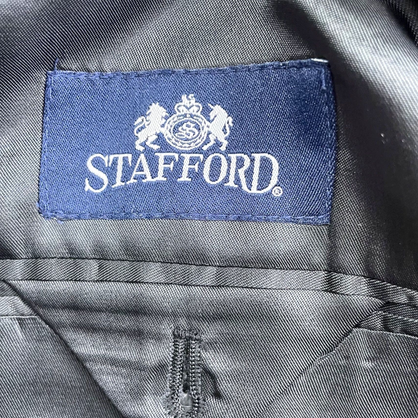 Stafford Stafford Men’s Blazer Jacket Gray Herringbone 100% Silk 2-Button 48R Size 48R - 6 Thumbnail