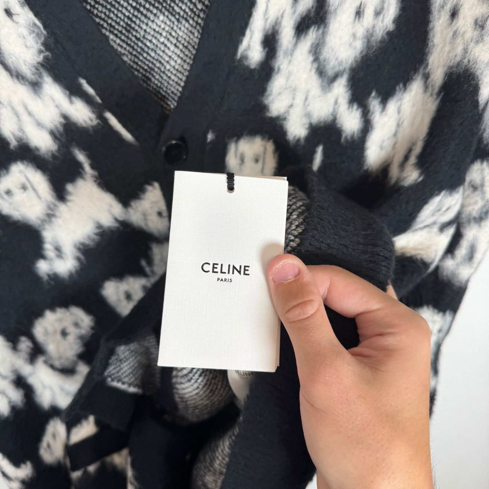 Celine Celine Brushed Cotton-Blend Jacquard Cardigan Size M Size US M / EU 48-50 / 2 - 4 Thumbnail