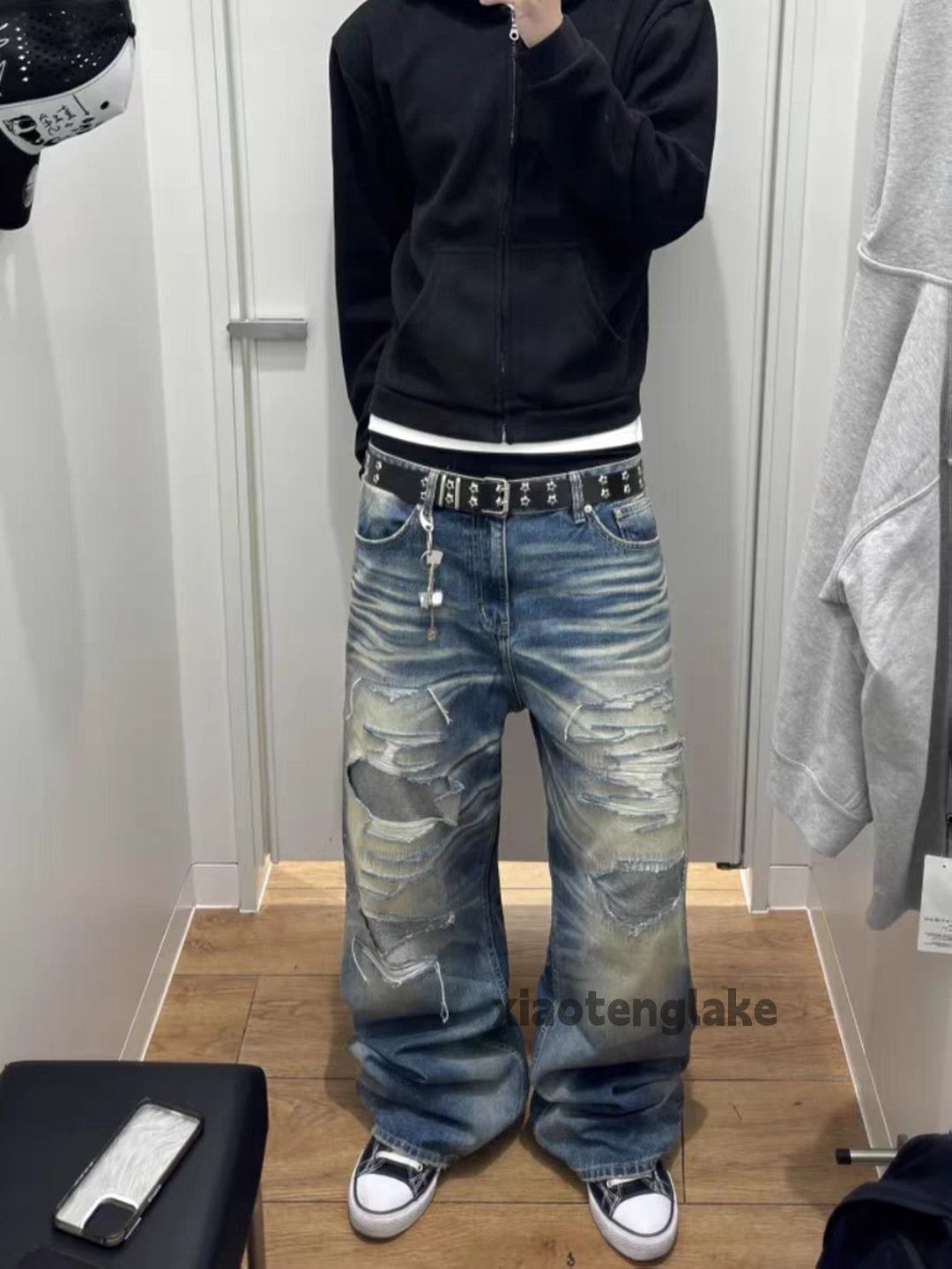 Jean Ltx vintage washed faded ripped damaged hiphop jeans Size US 34 / EU 50 - 7 Thumbnail