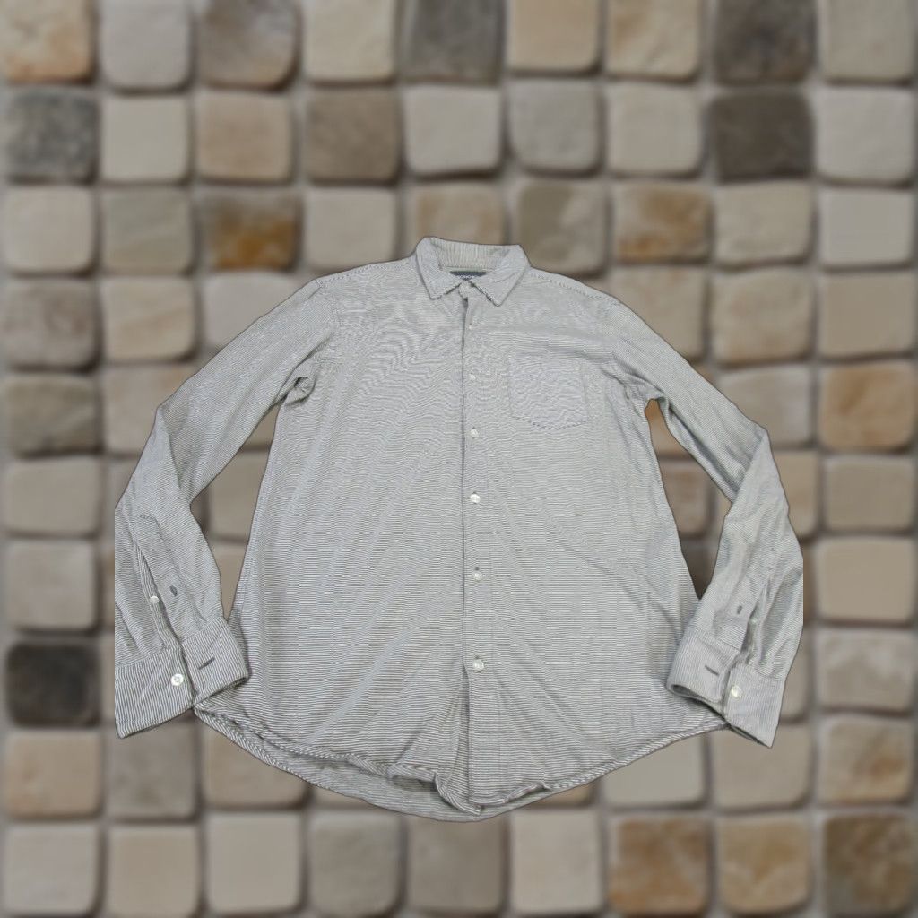 Bonobos BONOBOS Slim Button-Up Shirt Mens Medium Gray Cotton Stretch Long Sleeve Striped Size US M / EU 48-50 / 2 - 1 Thumbnail