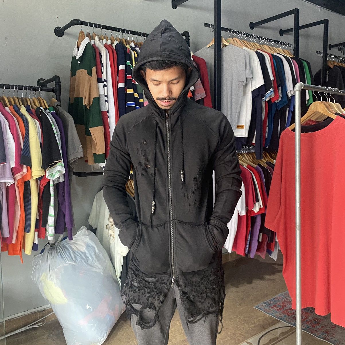 Japanese Brand × Vintage Rare!Vintage Semantic Design Zipper Hoodie Punk Style Size US M / EU 48-50 / 2 - 16 Thumbnail