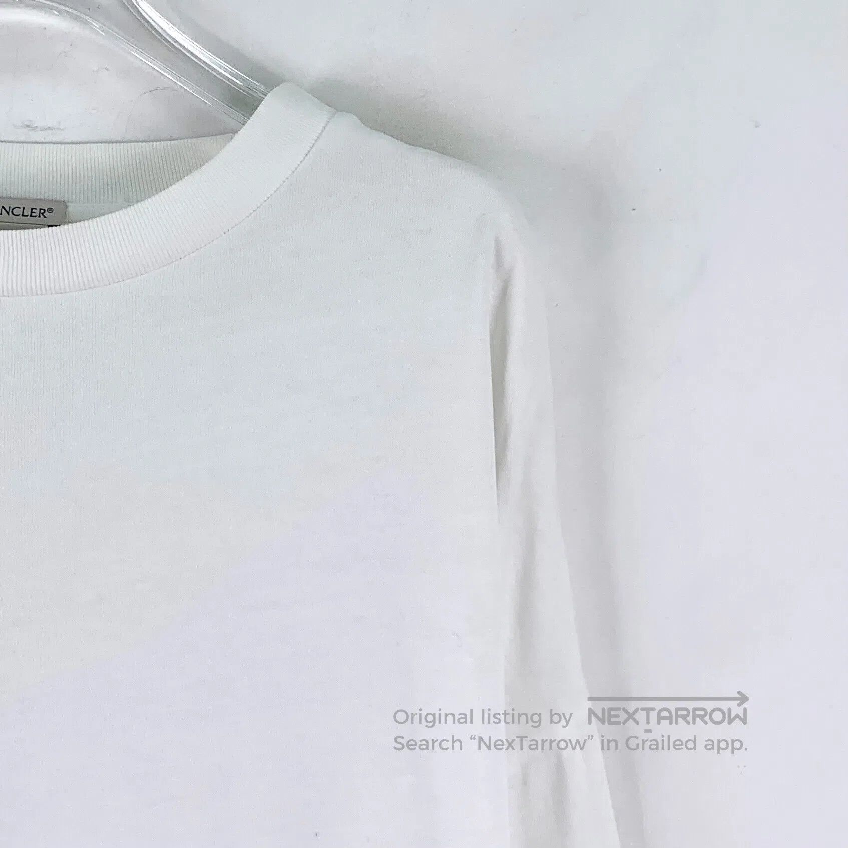 Moncler Moncler White side logo letter print cotton round neck lon Size US XL / EU 56 / 4 - 3 Thumbnail