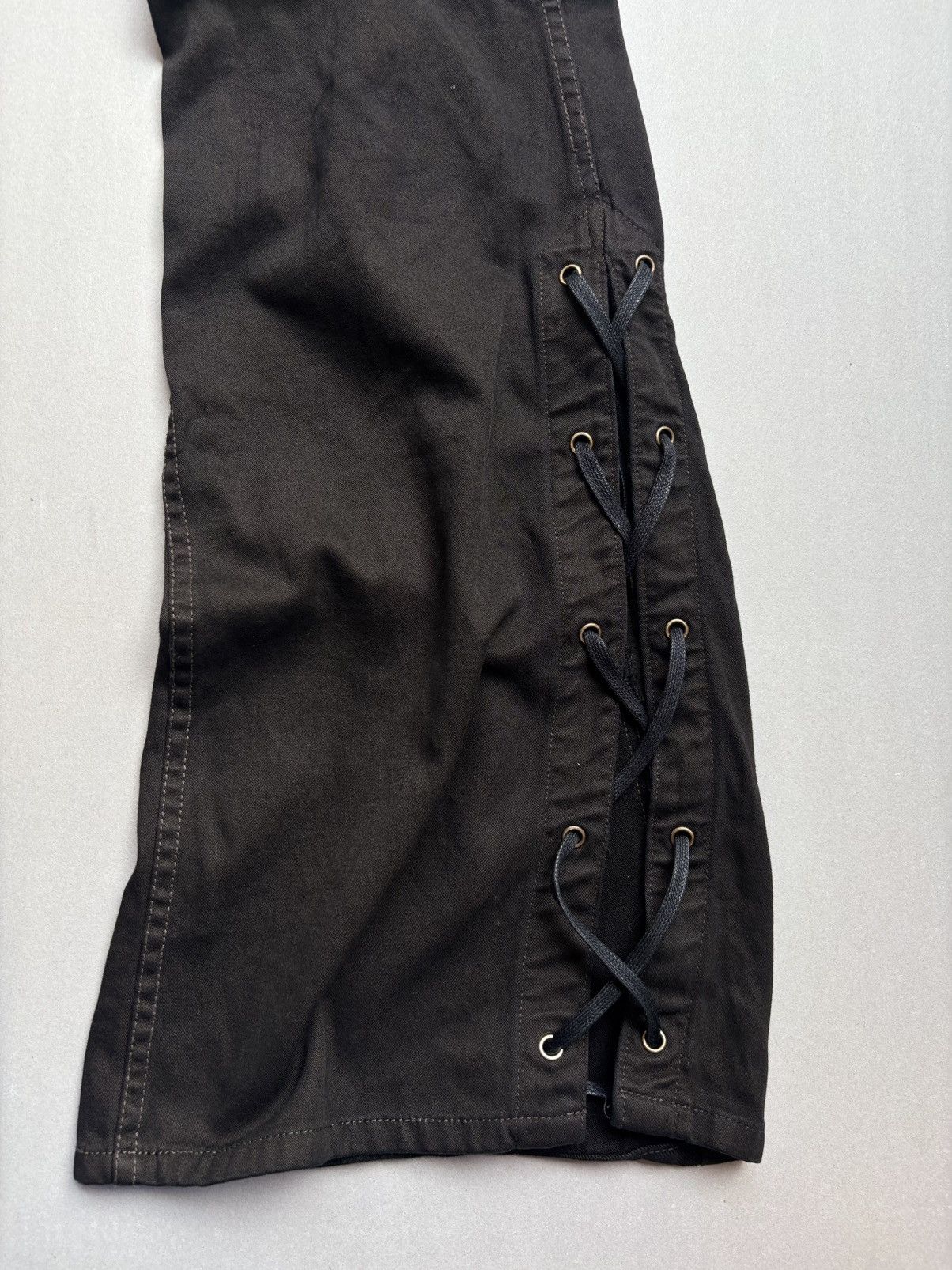 Japanese Brand Hideaways Lace up flare jeans Size US 29 - 3 Thumbnail