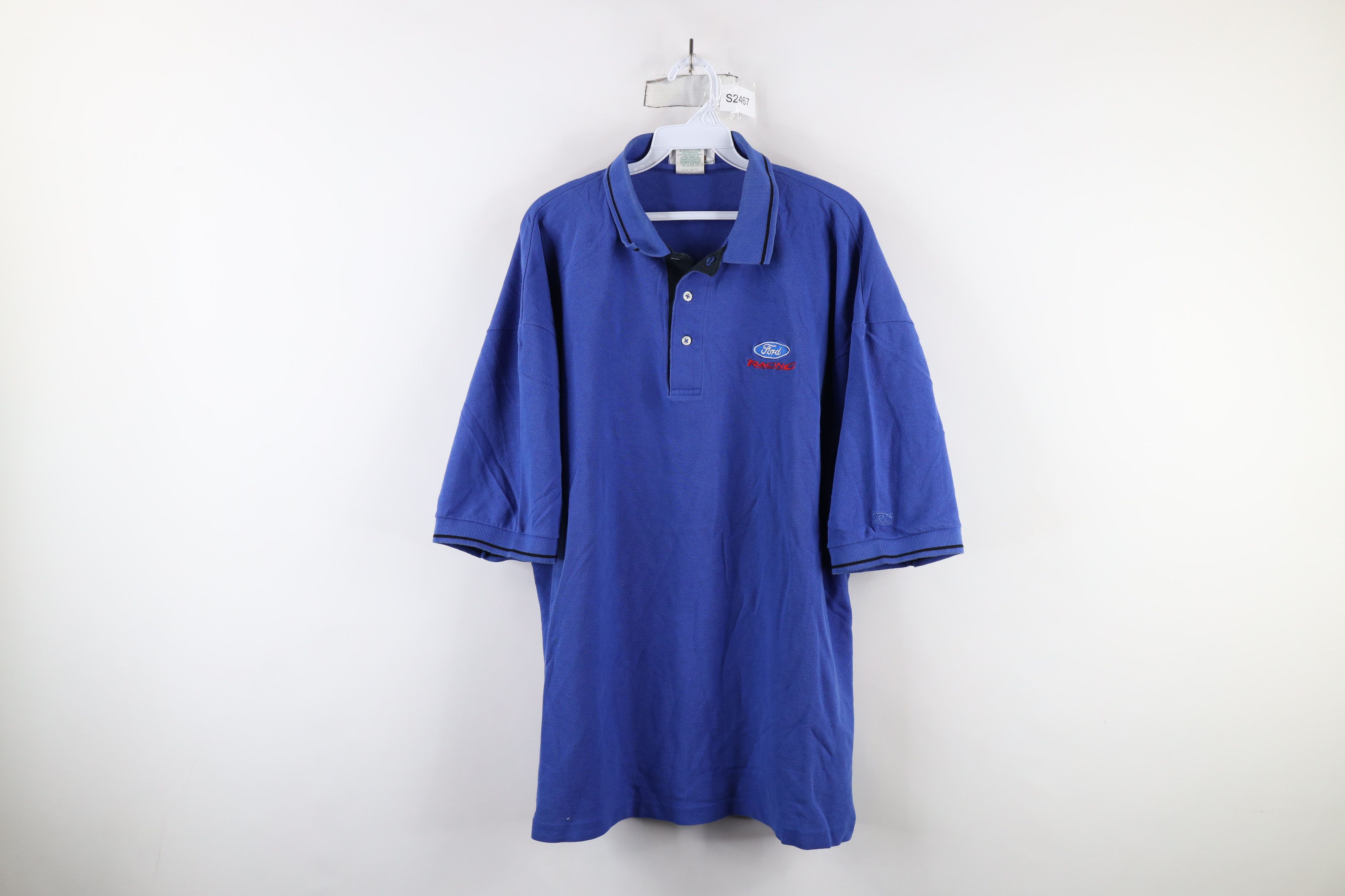 Vintage Vintage 90s Ford Racing Short Sleeve Polo Shirt Blue USA Size US XXL / EU 58 / 5 - 1 Thumbnail