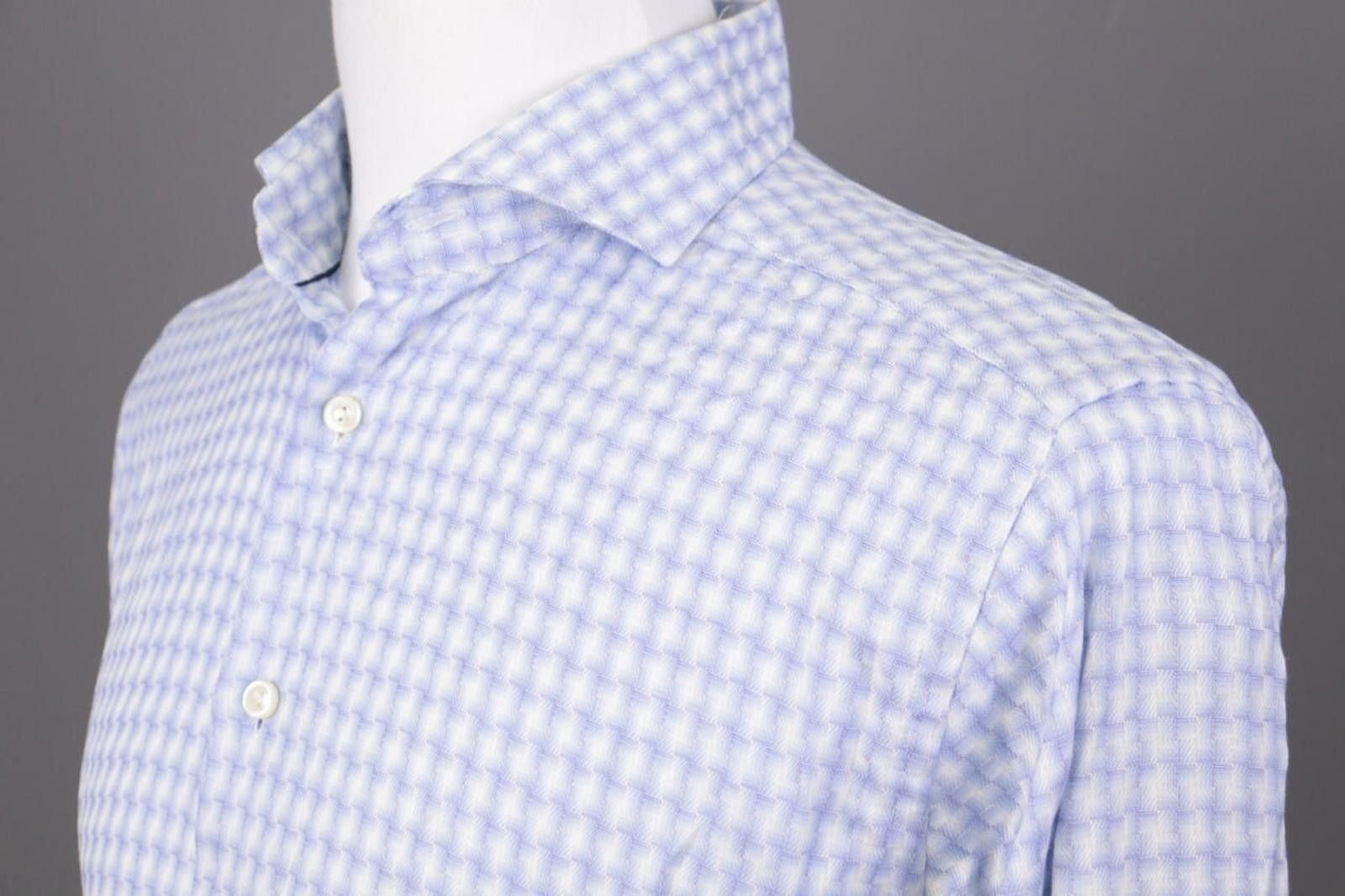 Eton Eton Slim Fit Blue Signature Twill Dress Shirt 42 / 17 Size US M / EU 48-50 / 2 - 6 Thumbnail