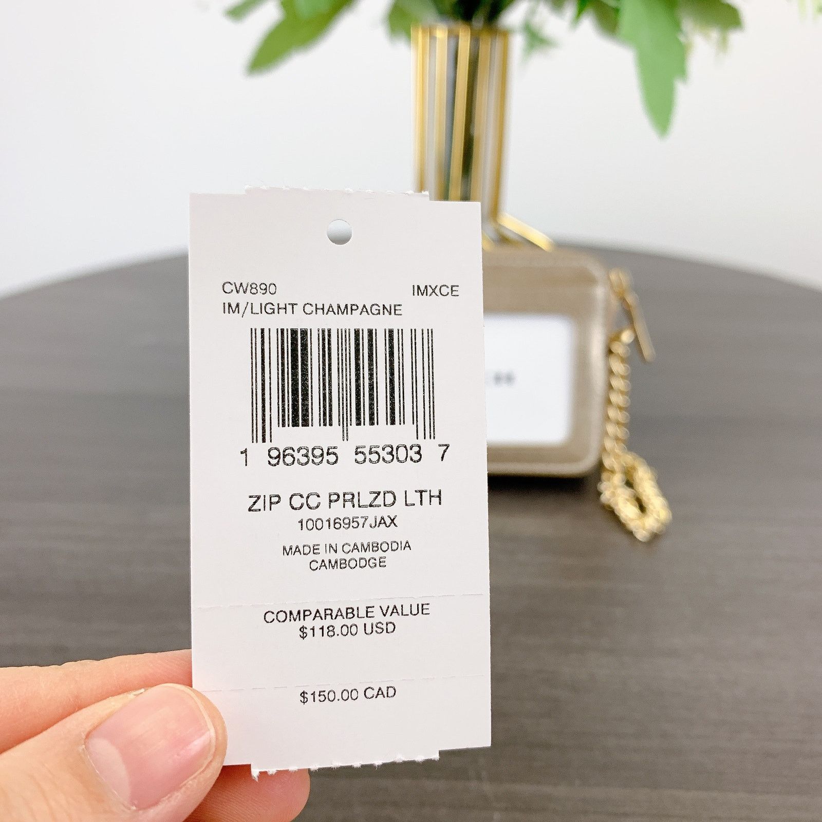 Coach Coach CW890 Zip Card Case IN LIGHT GHAMPAGNE Size ONE SIZE - 5 Thumbnail