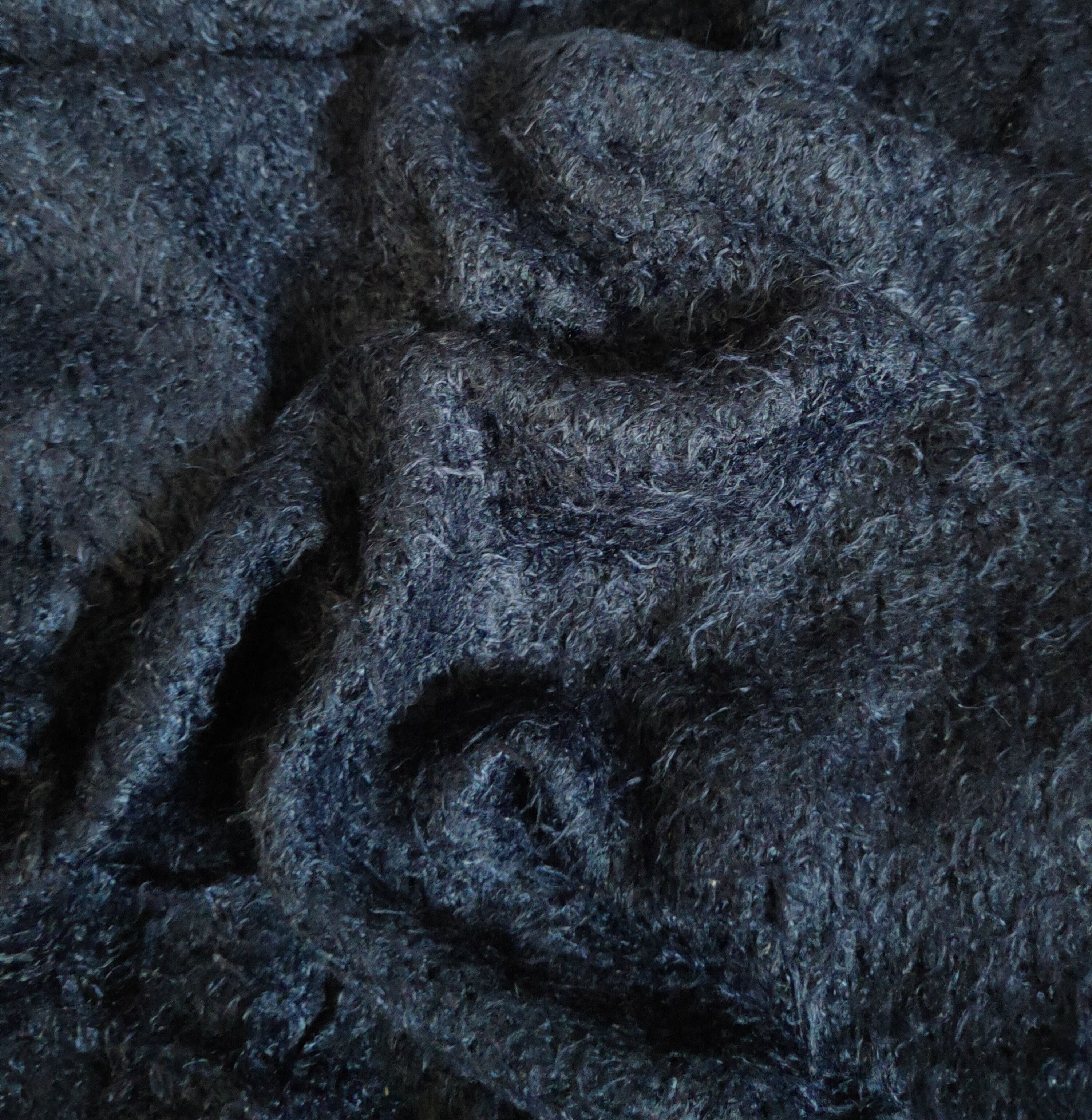 GU GU Navy Shag Shaggy Fur Mohair Knitwear #S2165 Size M / US 6-8 / IT 42-44 - 10 Thumbnail