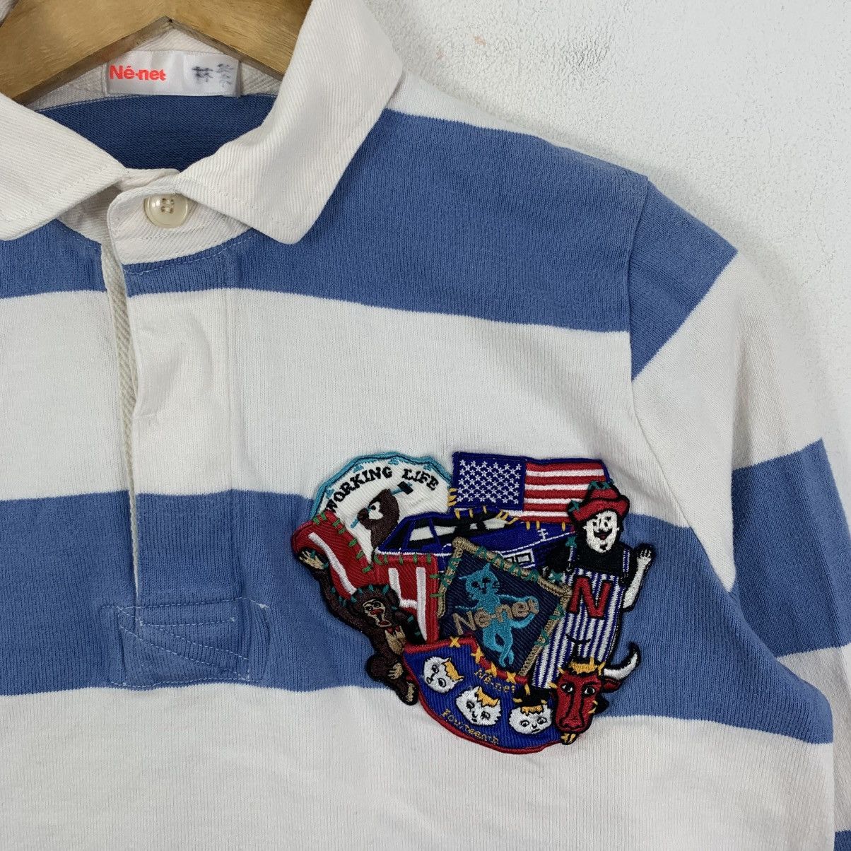 Ne-Net Vintage 90s NENET ISSEY MIYAKE Japanese Brand Rugby Polo Tee Size US M / EU 48-50 / 2 - 4 Thumbnail