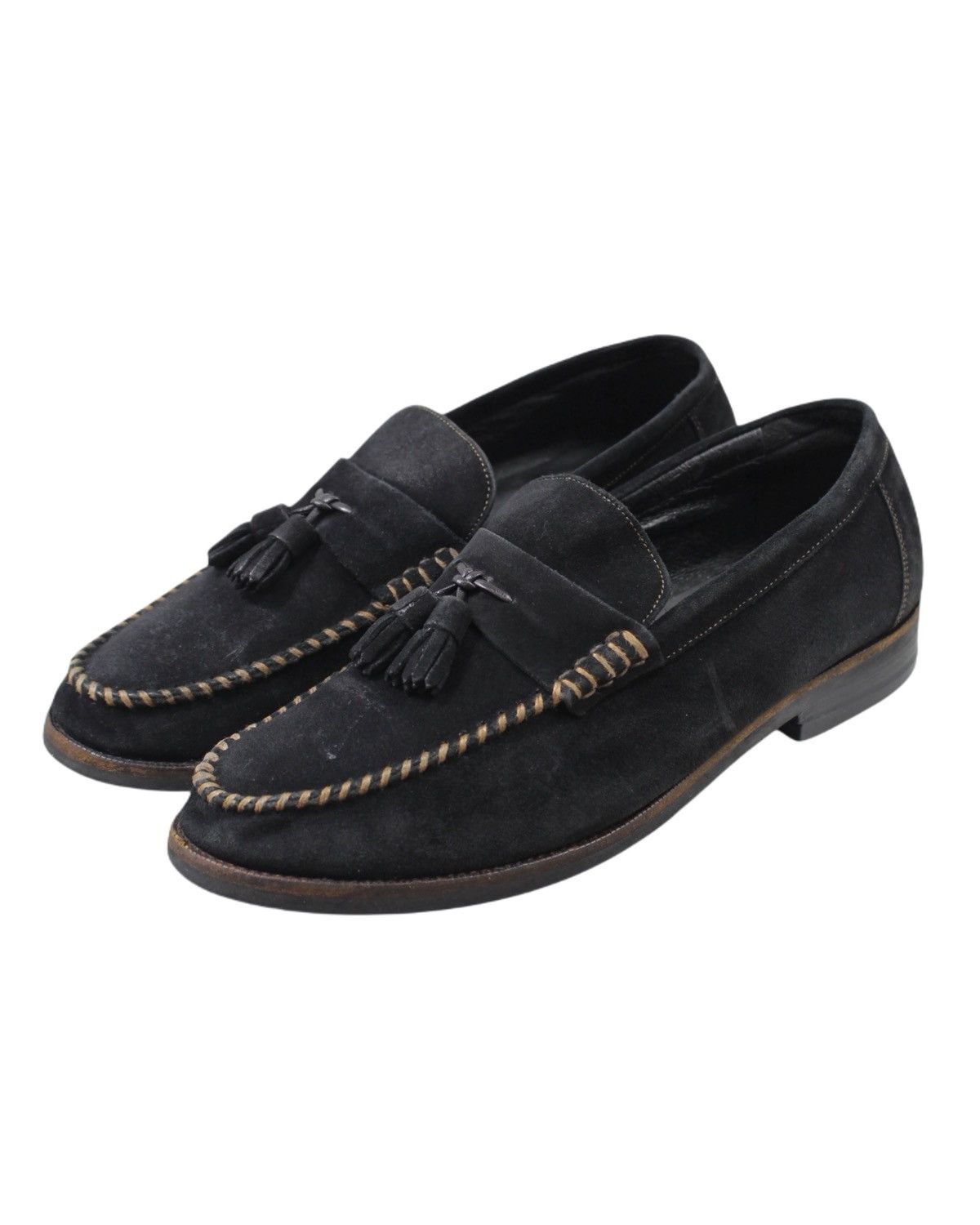 Japanese Brand SODA HOMME BLACK SUEDE TASSEL LOAFERS Size US 8 / EU 41 - 1 Thumbnail