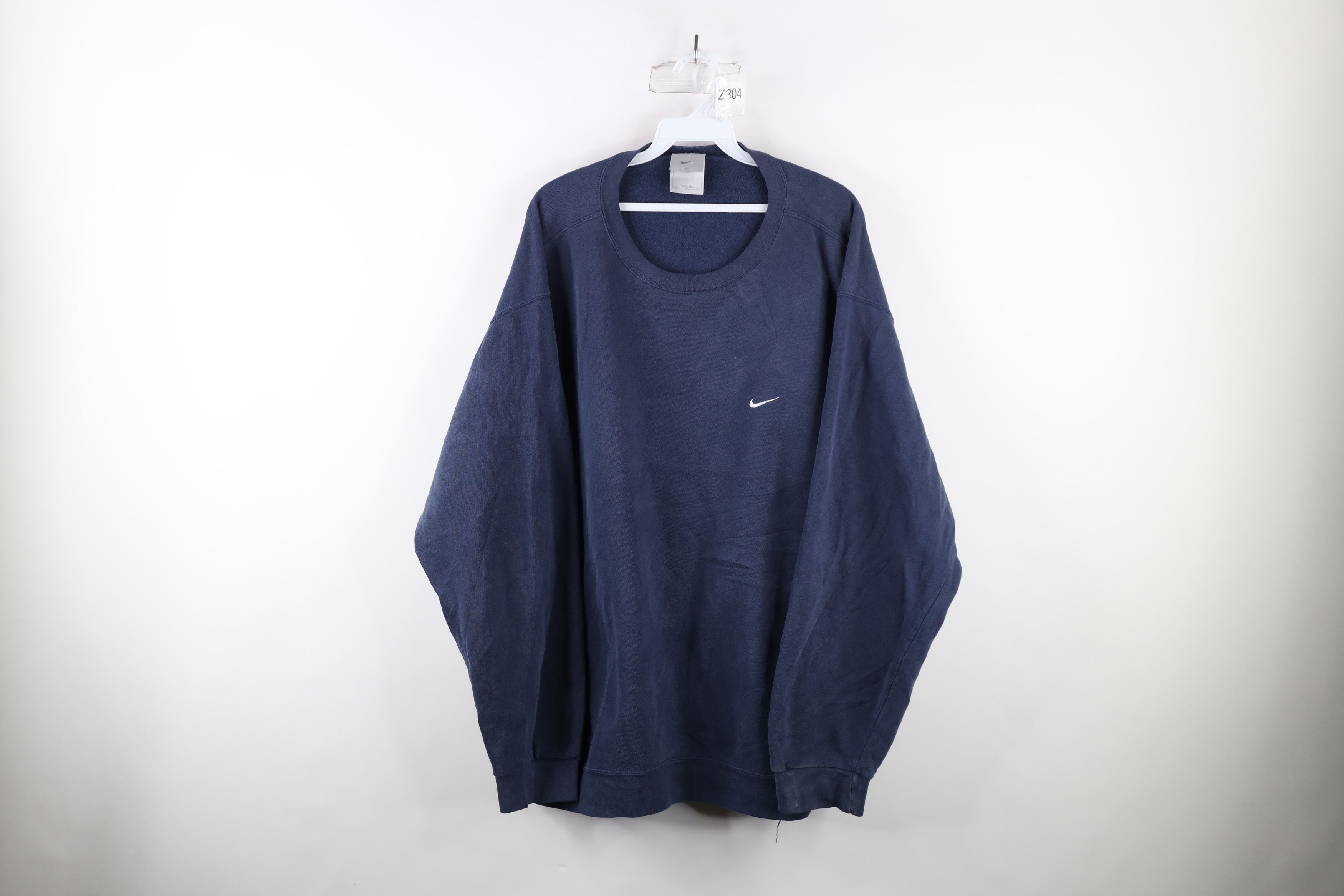 image of 90's Nike Scott Mini Swoosh Crewneck Sweatshirt Usa in Blue, Men's (Size 2XL)