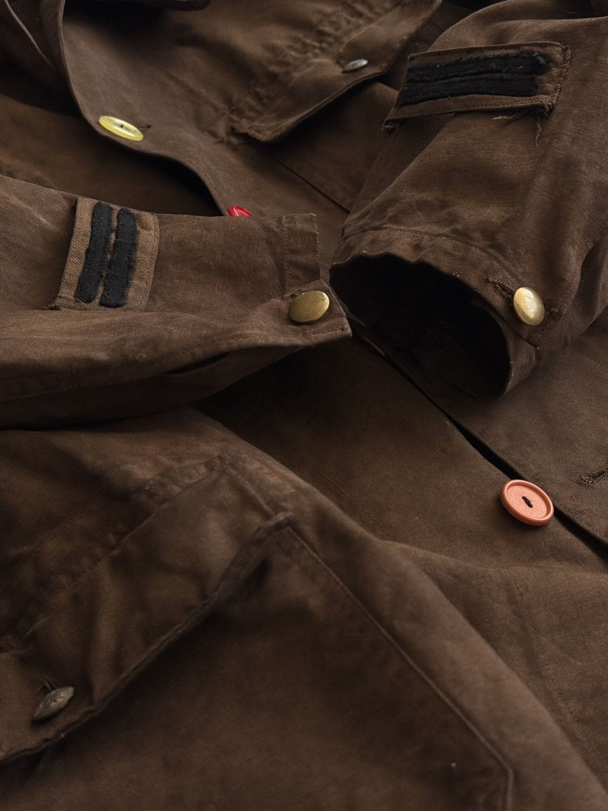 Vintage Vintage 1960s Swedish Army Work Brown Jacket Size US M / EU 48-50 / 2 - 7 Thumbnail