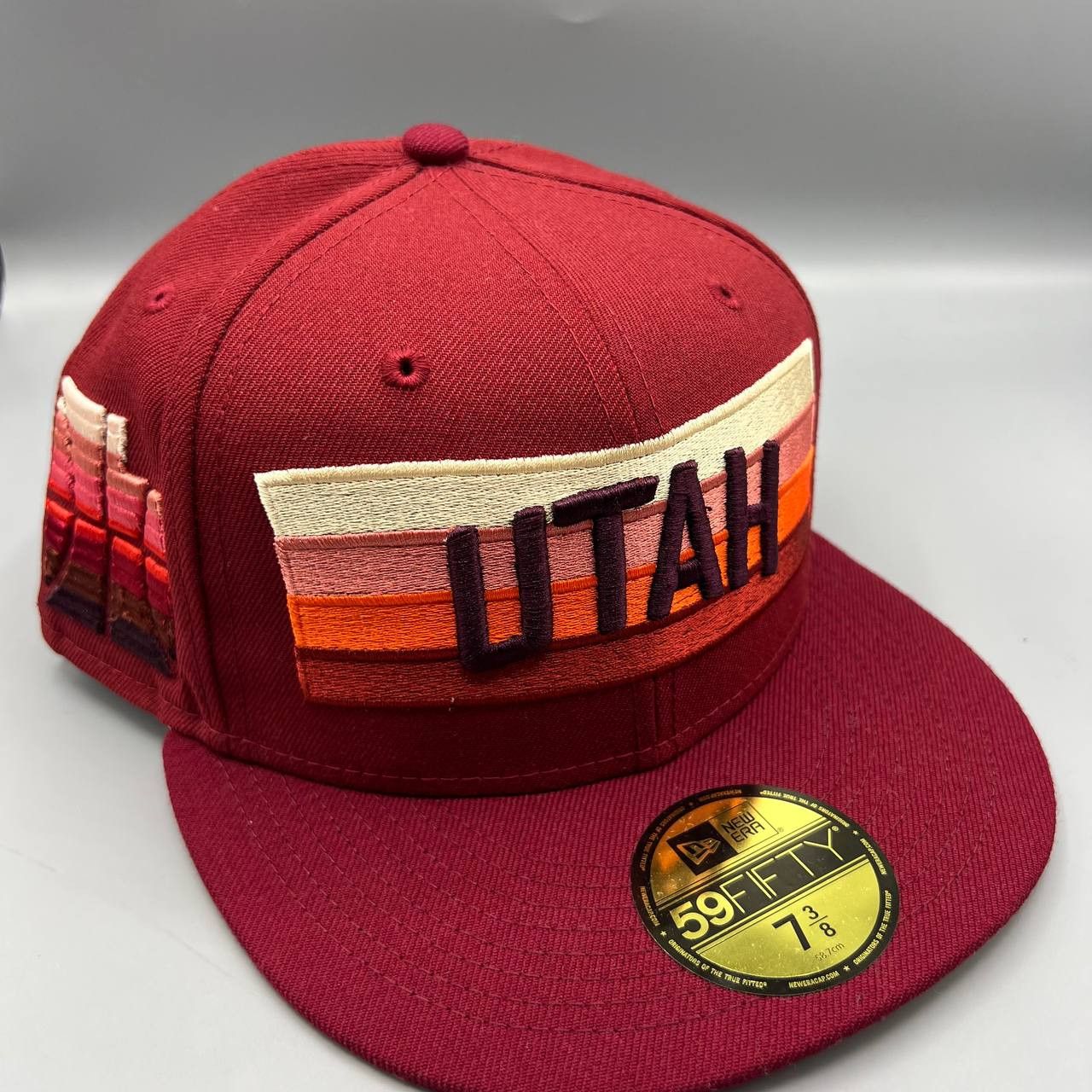 Utah Jazz Hat Men 3/8 Embroidered 59Fifty New Era Fitted