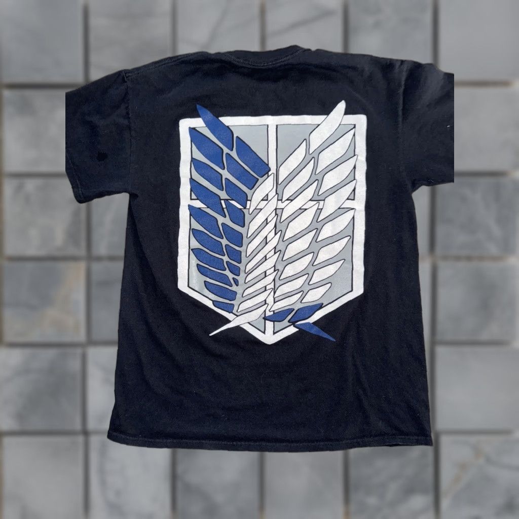 Anvil VINTAGE Attack On Titan T-Shirt Anvil Medium 20x26 Blue Mens M Size US M / EU 48-50 / 2 - 1 Thumbnail