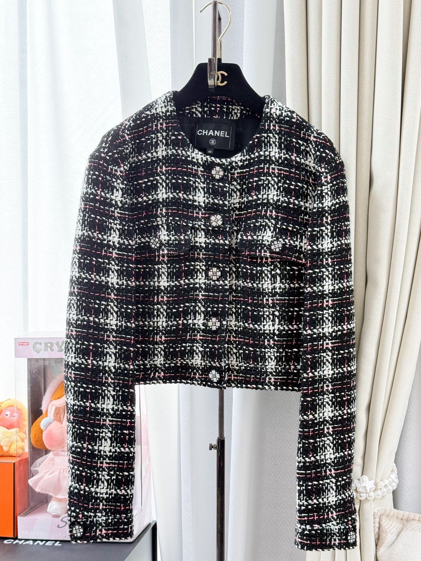 Chanel Chanel 21K Checkered Tweed Cropped Jacket Size S / US 4 / IT 40 - 1 Thumbnail