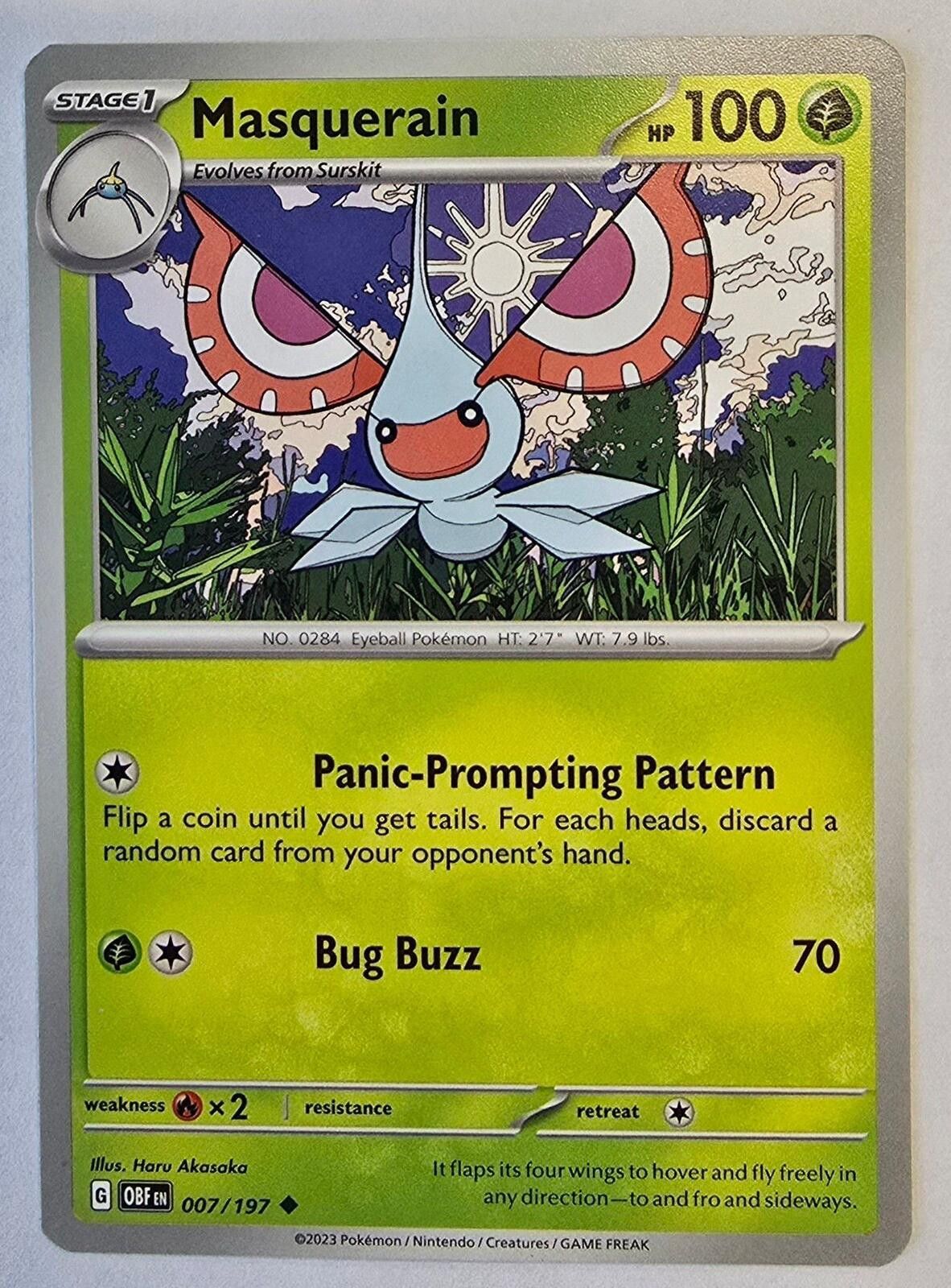 Pokemon Masquerain card from the Obsidian Flames Size ONE SIZE - 1 Thumbnail