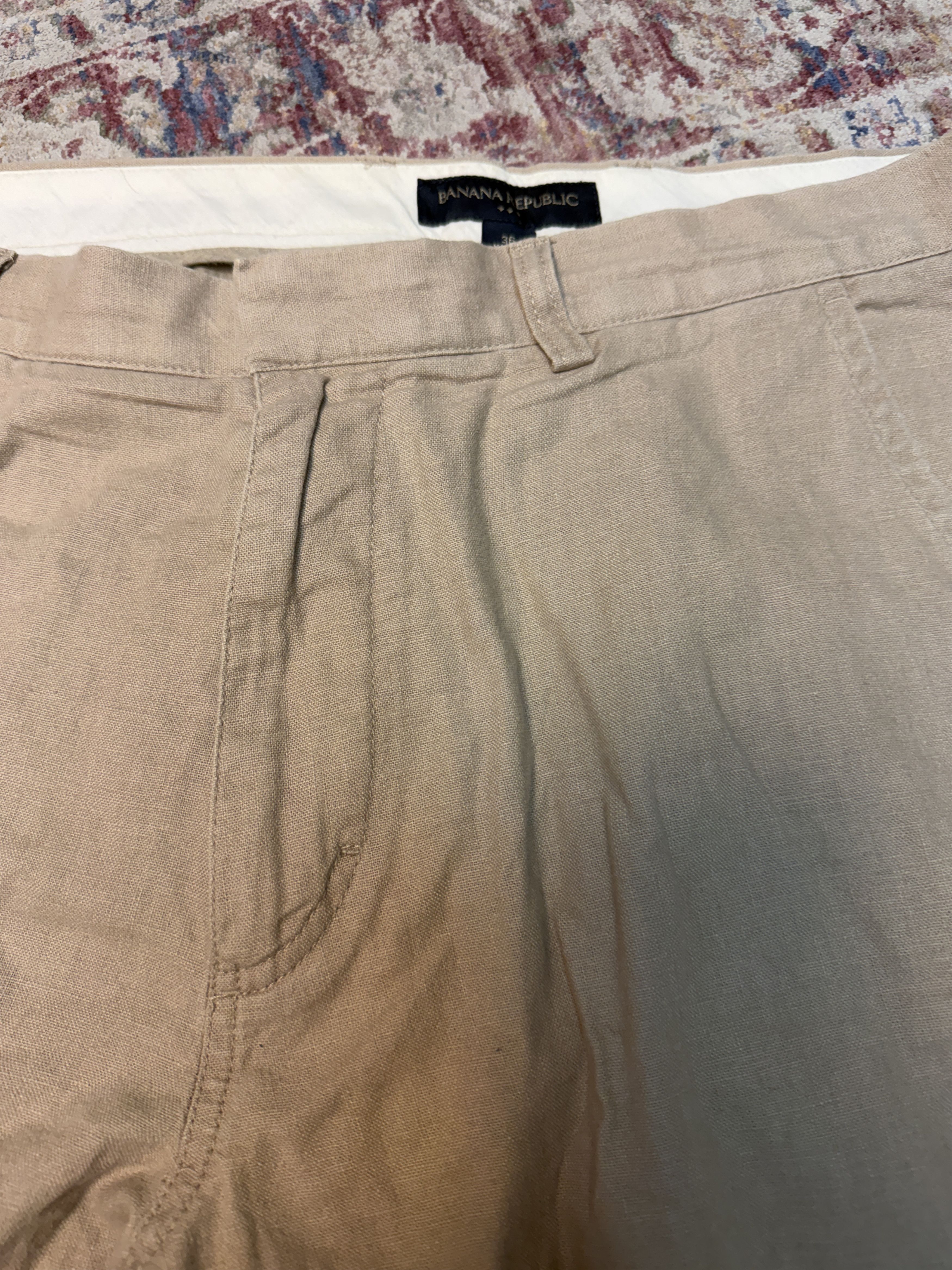 Banana Republic Banana Republic Men's Light Tan Linen Shorts Size US 36 / EU 52 - 2 Thumbnail