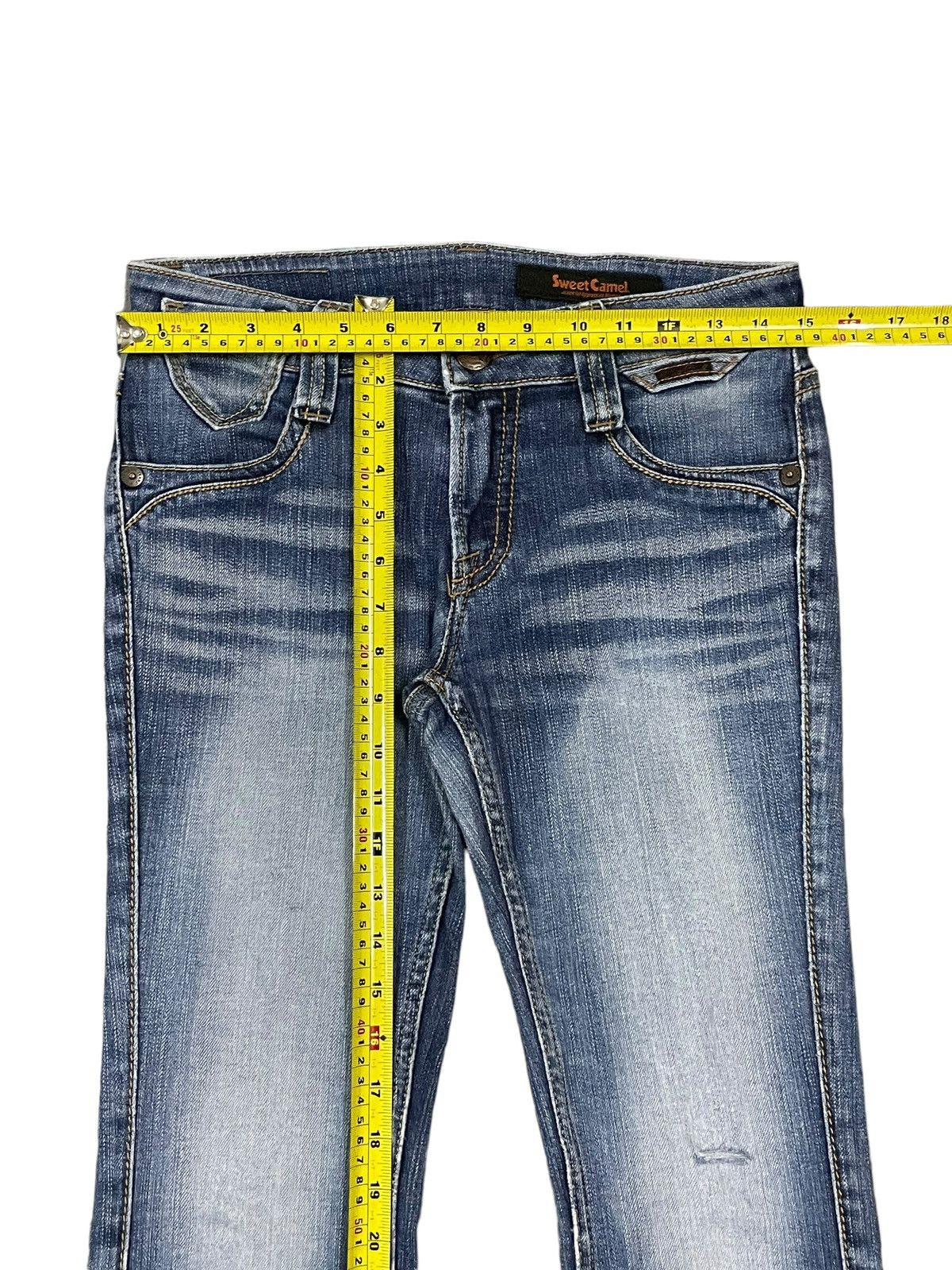 Hysteric Glamour Vintage Ripped Women Denim Sweet Camel Blue Wash Flare Jeans Size 30" / US 8 / IT 44 - 14 Thumbnail