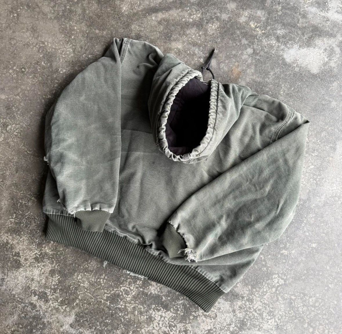 Carhartt Vintage 90s Moss Green Faded Carhartt Hooded Jacket Size US L / EU 52-54 / 3 - 2 Thumbnail