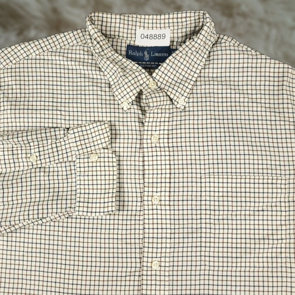 Ralph Lauren Ralph Lauren Button-Up Shirt Mens XL Beige Check Long Sleeve Size US XL / EU 56 / 4 - 1 Thumbnail