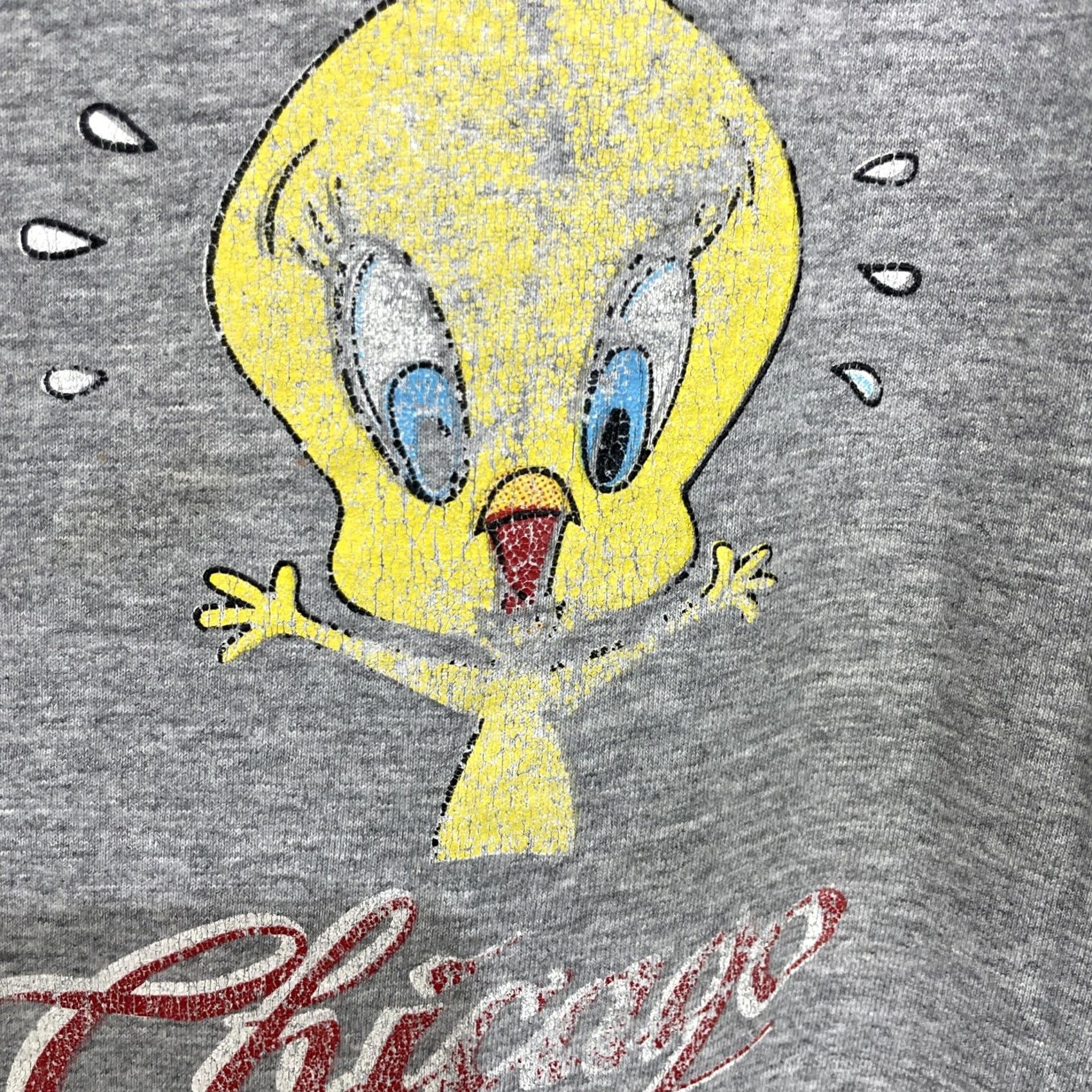 Vintage VINTAGE Looney Tunes Tweety Bird Chicago T-Shirt XL Grey Shirt Men Regular Short Sleeve Crew Neck Graphic Print T-Shirt Size US XL / EU 56 / 4 - 6 Thumbnail