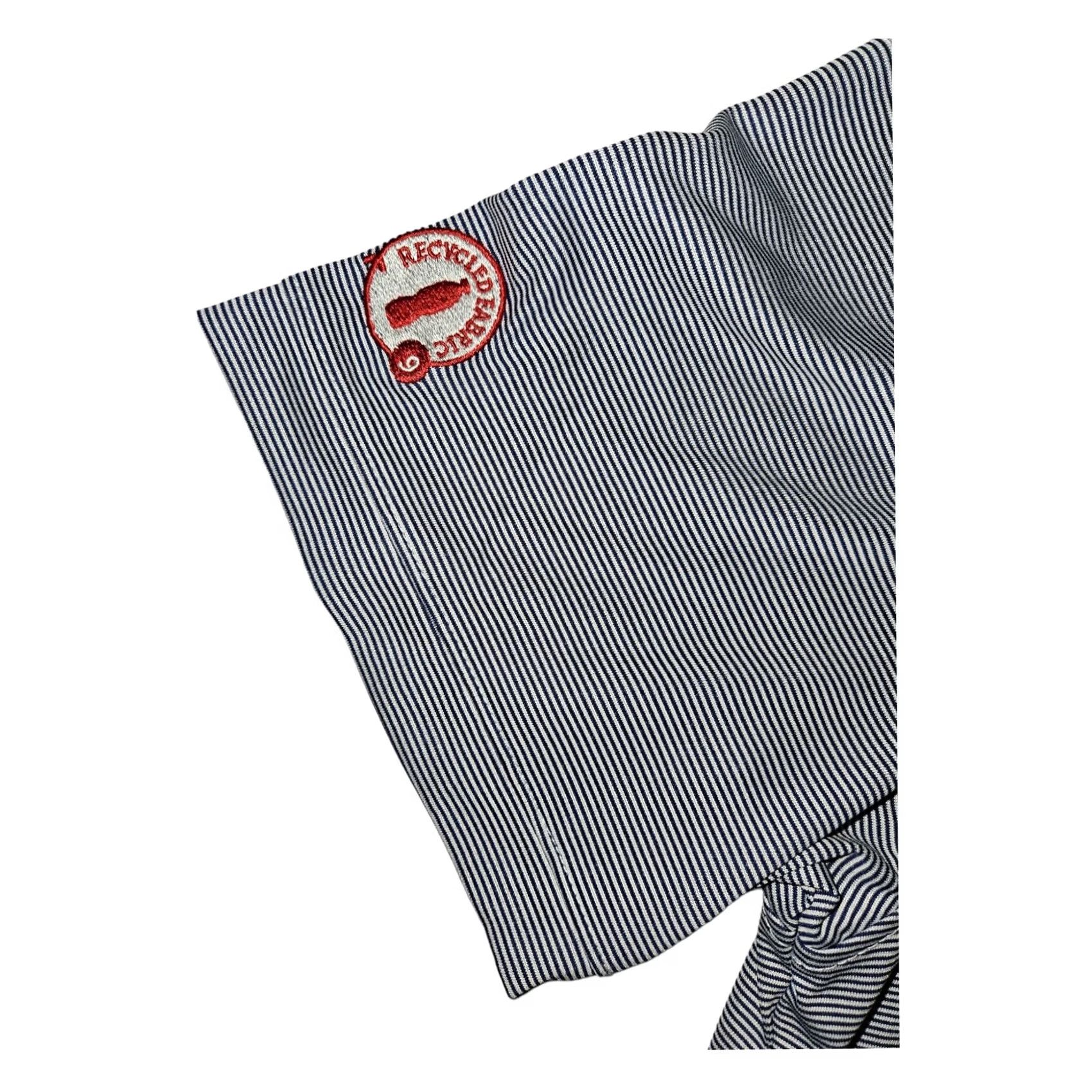 Vintage Chic-Fil-A Employee Unisex Large Blue Polyester Striped Shirt Size US L / EU 52-54 / 3 - 5 Thumbnail