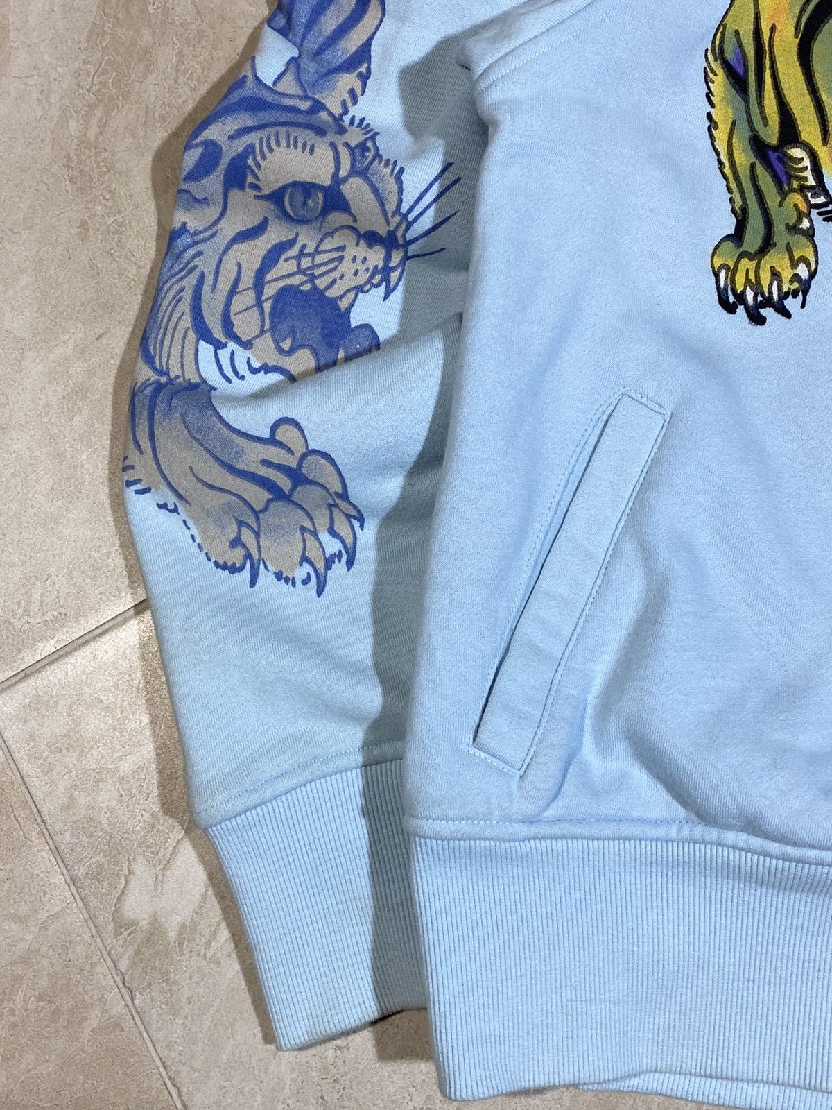 Ed Hardy × Japanese Brand Ed Hardy y2k hype streetwear style light blue zip hoodie Size US M / EU 48-50 / 2 - 9 Thumbnail