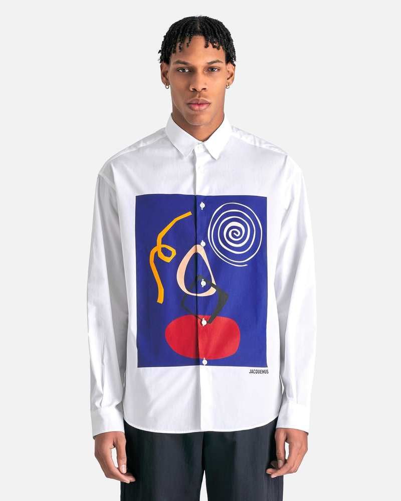 Jacquemus o1h1sh10624 Simon Shirt in White Size US L / EU 52-54 / 3 - 3 Thumbnail