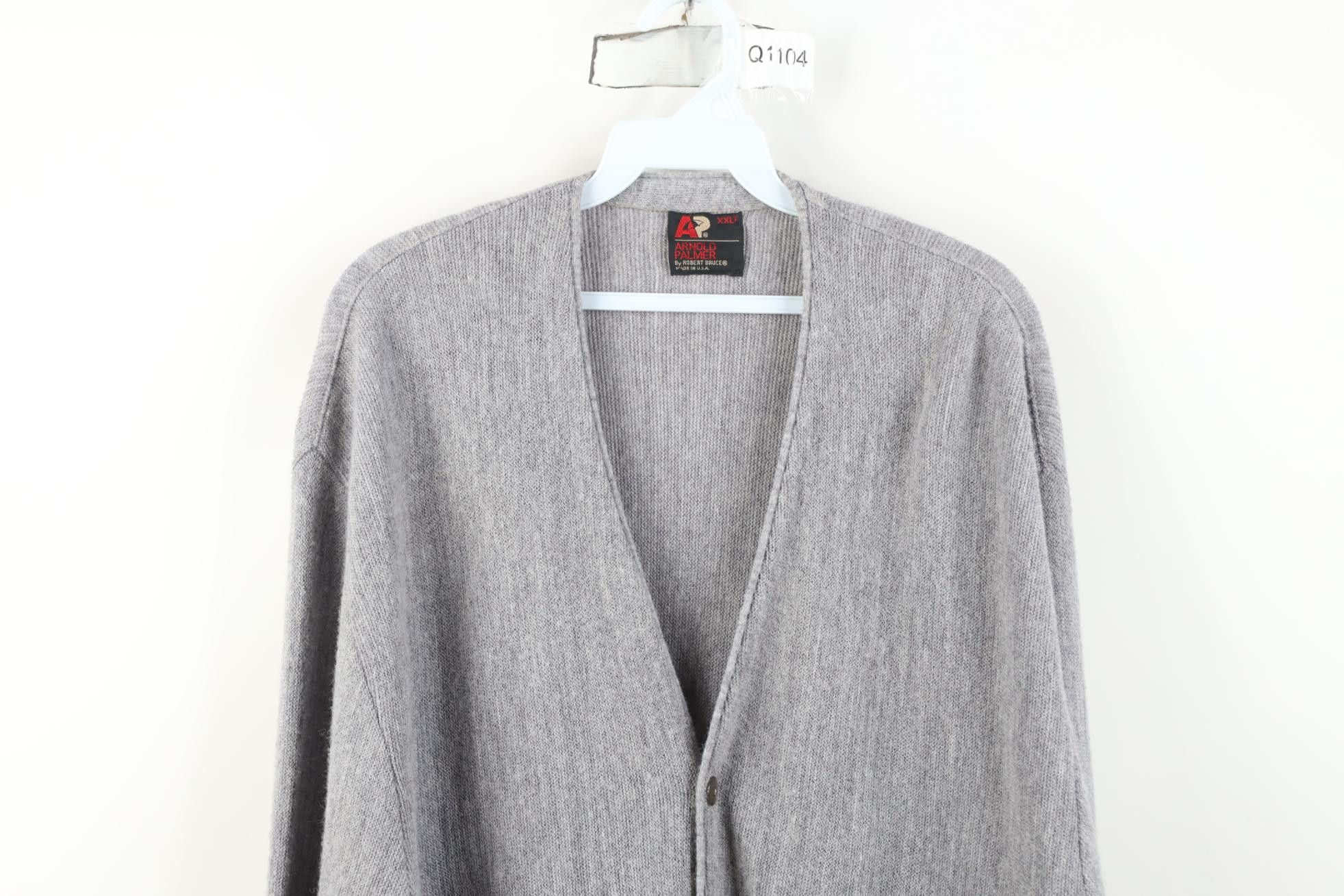 Vintage Vintage 70s Streetwear Chambray Cardigan Sweater Gray USA Size US XXL / EU 58 / 5 - 2 Thumbnail