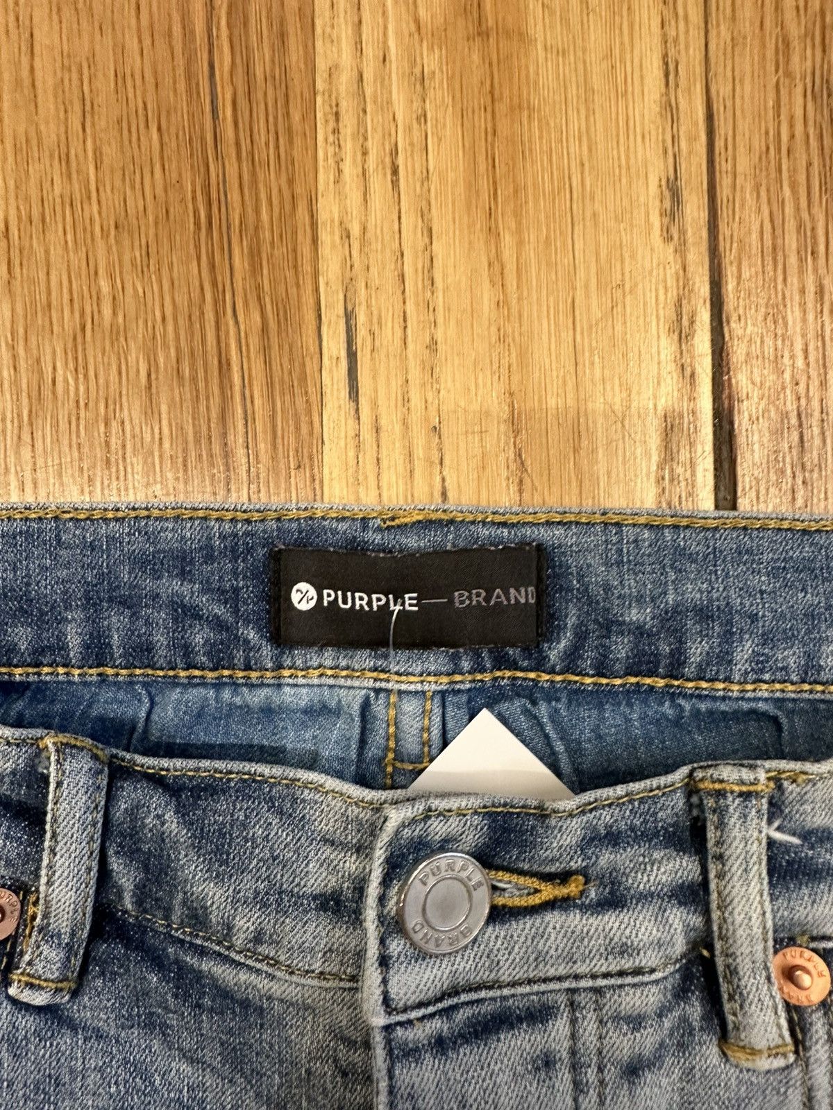 Purple Brand Purple Brand Distressed Splatter Blue Denim Jeans Size 31 Size US 31 - 3 Thumbnail