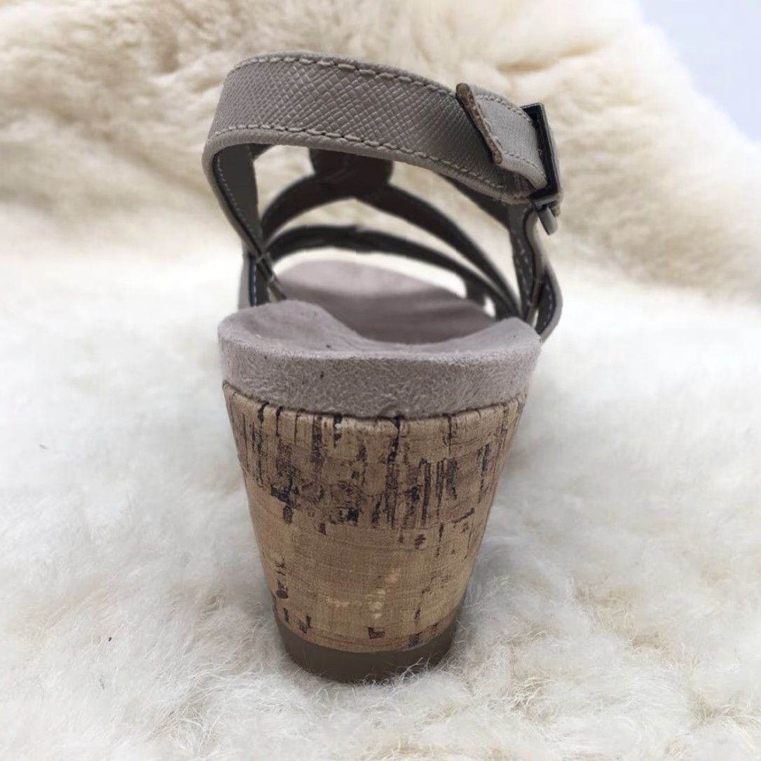Vintage Lifestride Womens Novak Gray Ankle Strap Cork Wedge Sandals 5.5 M Size US 5.5 / IT 35.5 - 4 Thumbnail